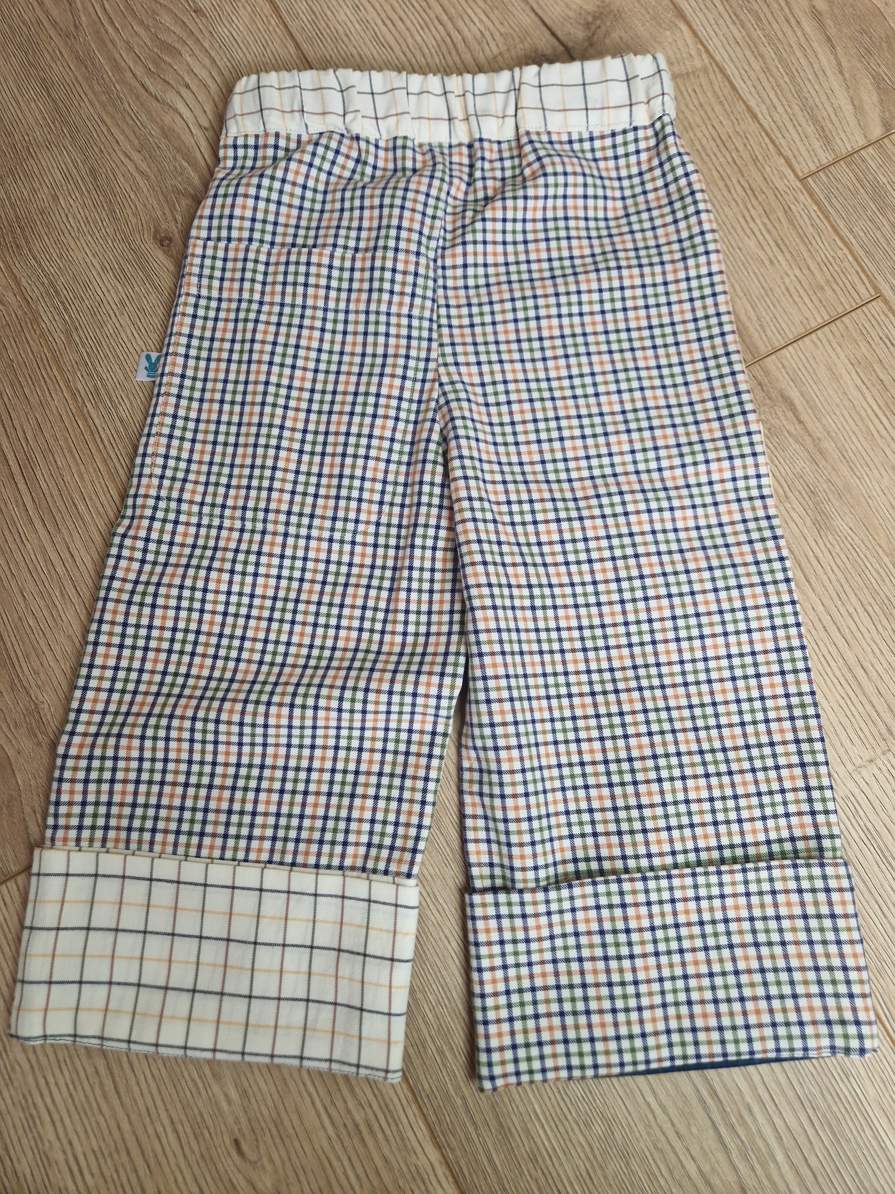 Upcycled Checkered Patch Trousers - Aged 2-3