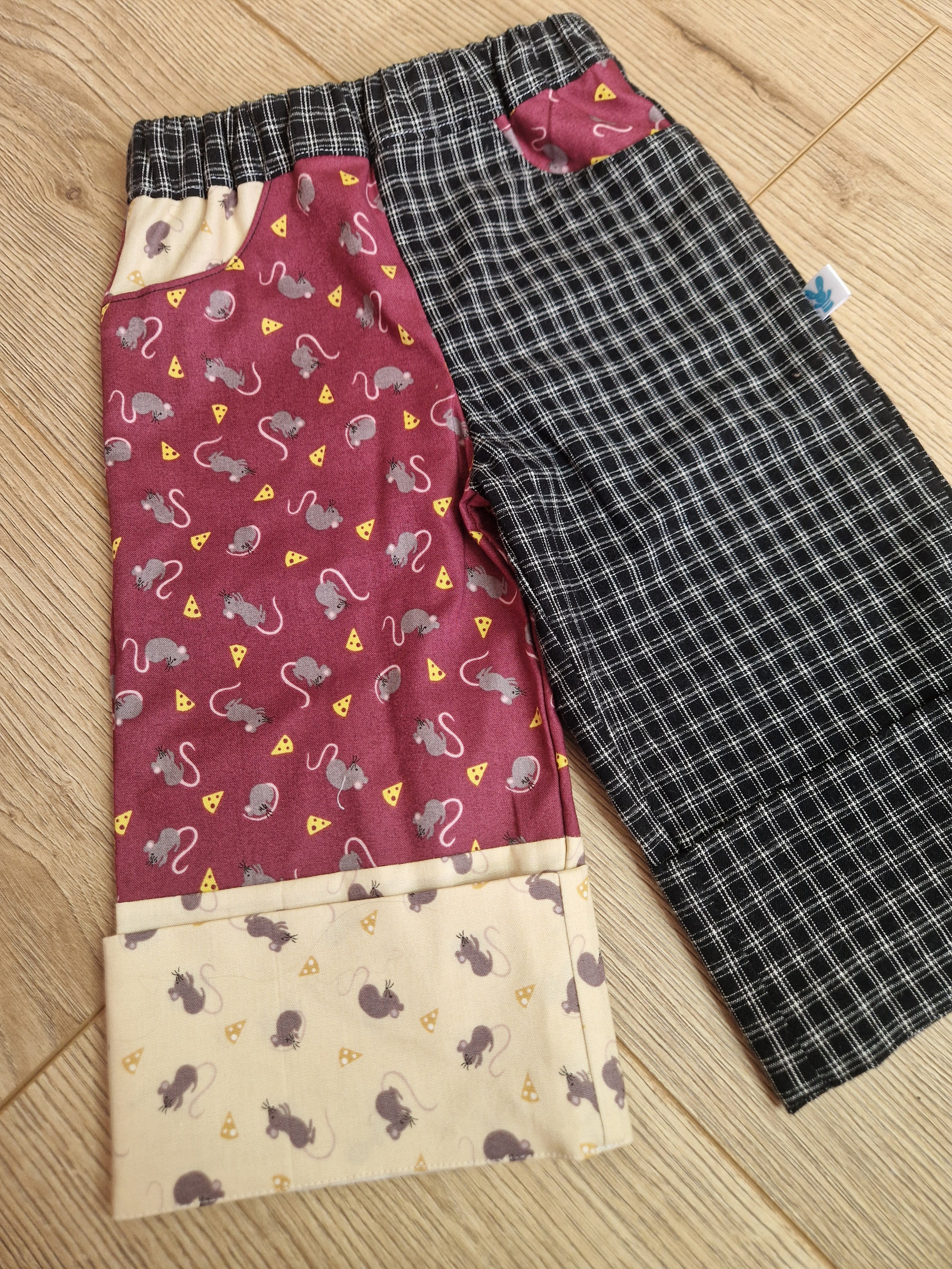 Mouse and Cheese Checkered Trousers - Aged 1-2