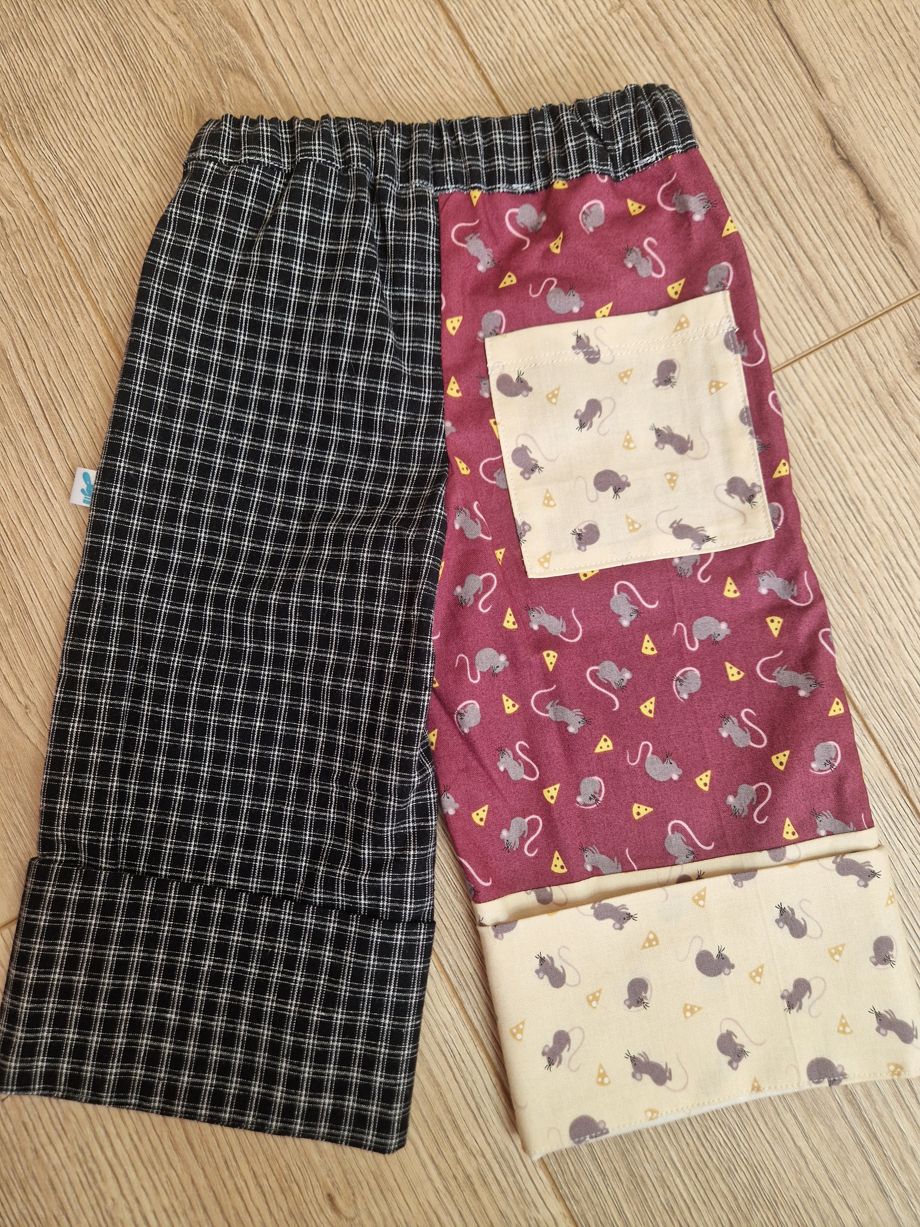 Mouse and Cheese Checkered Trousers - Aged 1-2