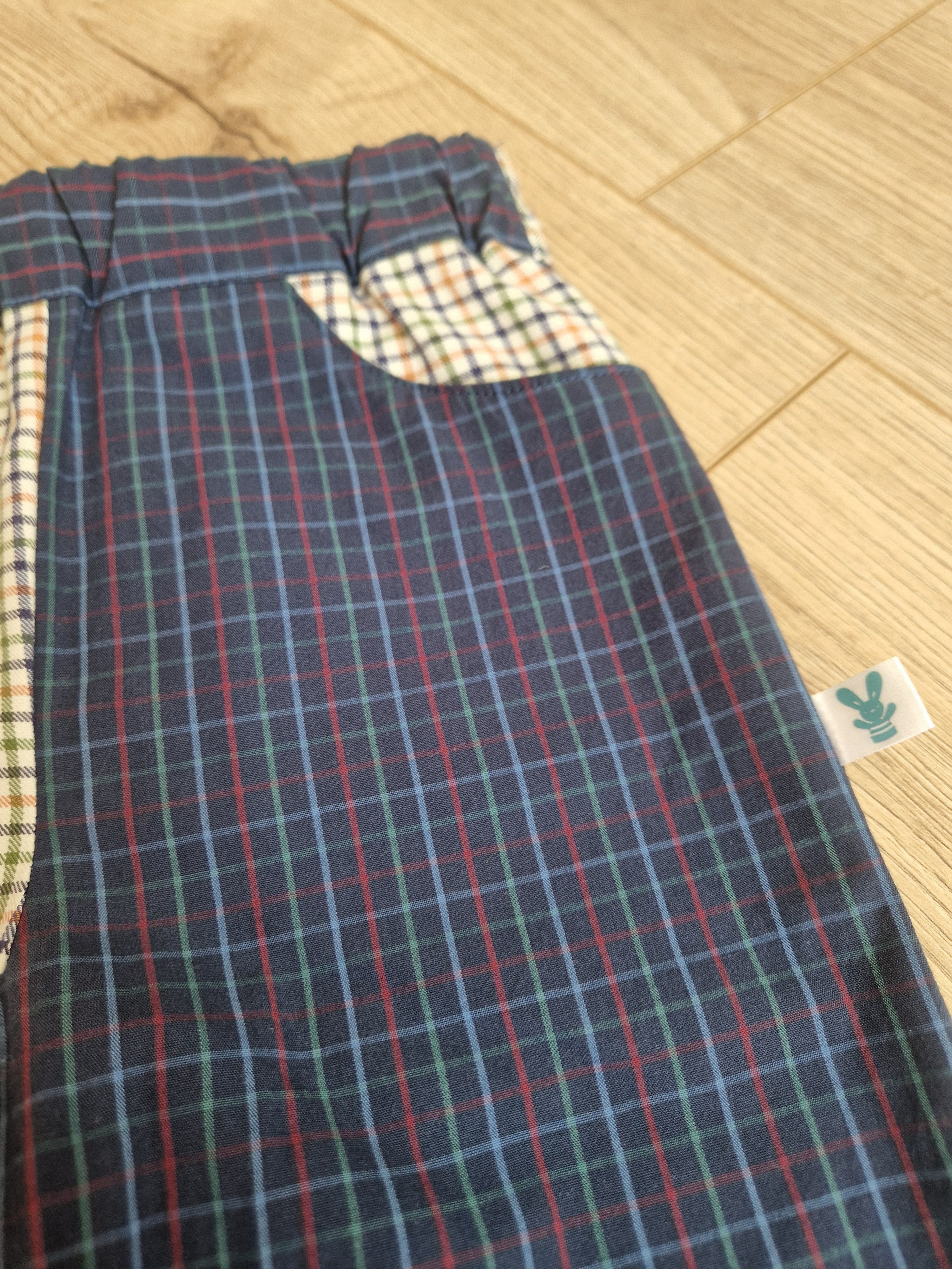 Upcycled Checkered Patch Trousers - Aged 2-3