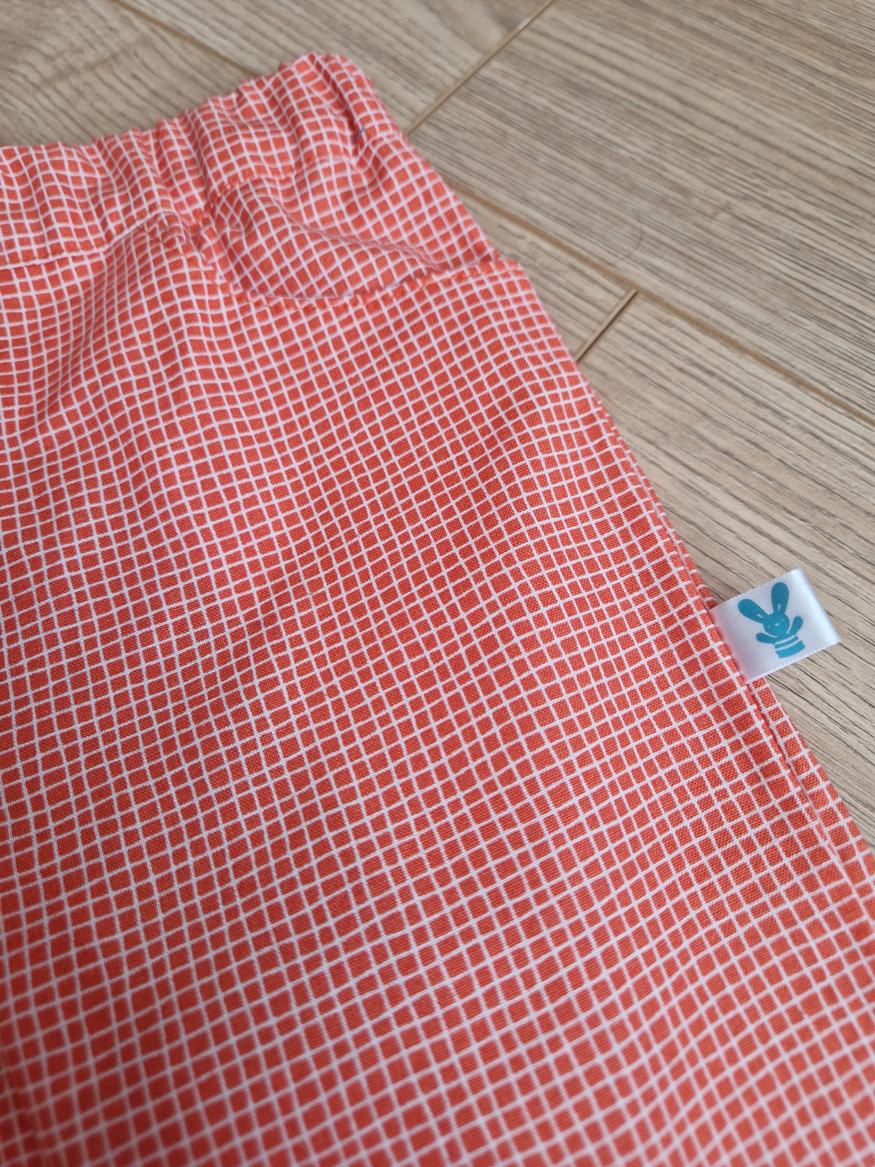 Checkered Orange Star Applique Trousers - Aged 2-3