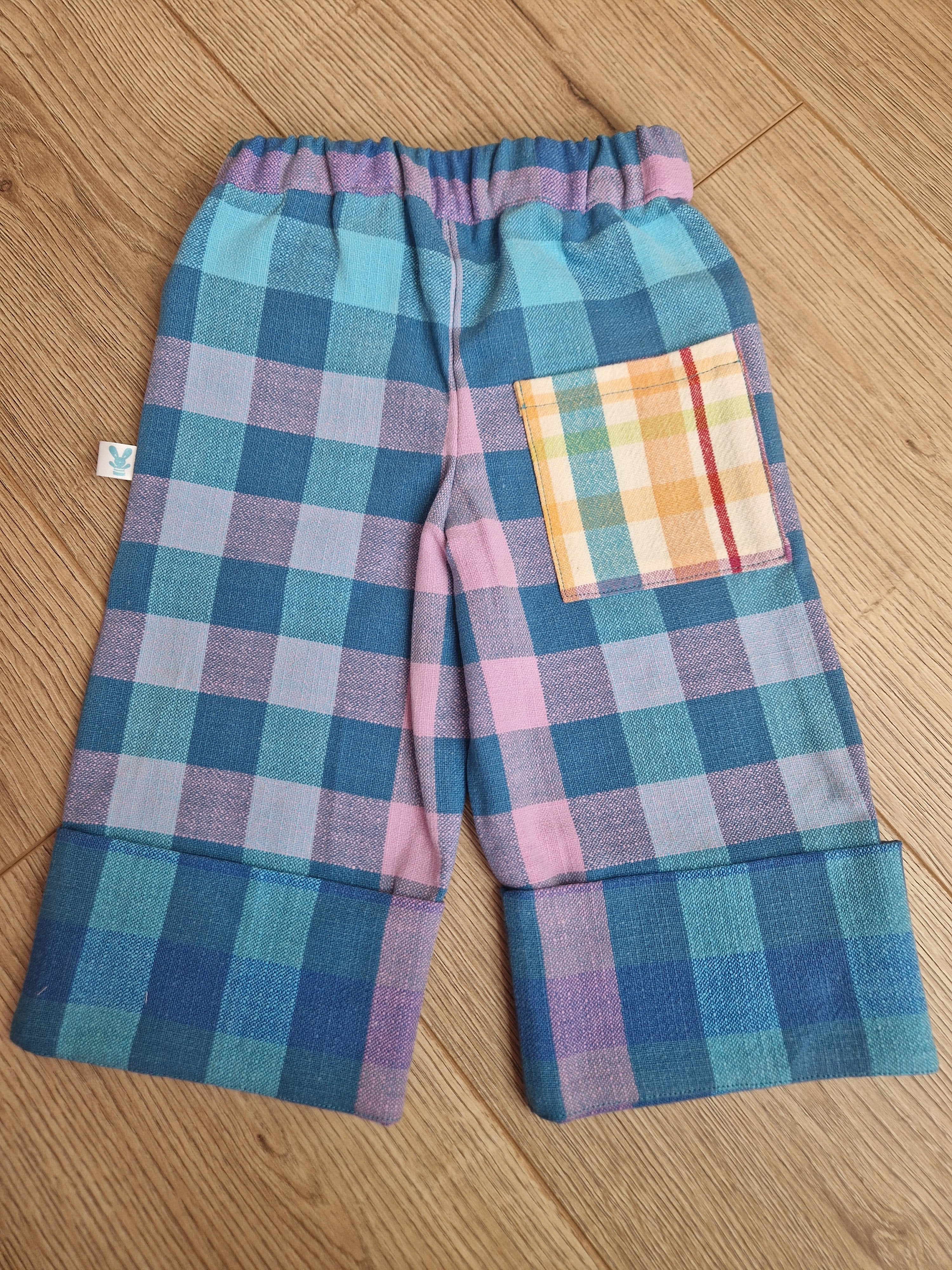 Blue Pink Gradient Checkered Trousers - Aged 1-2