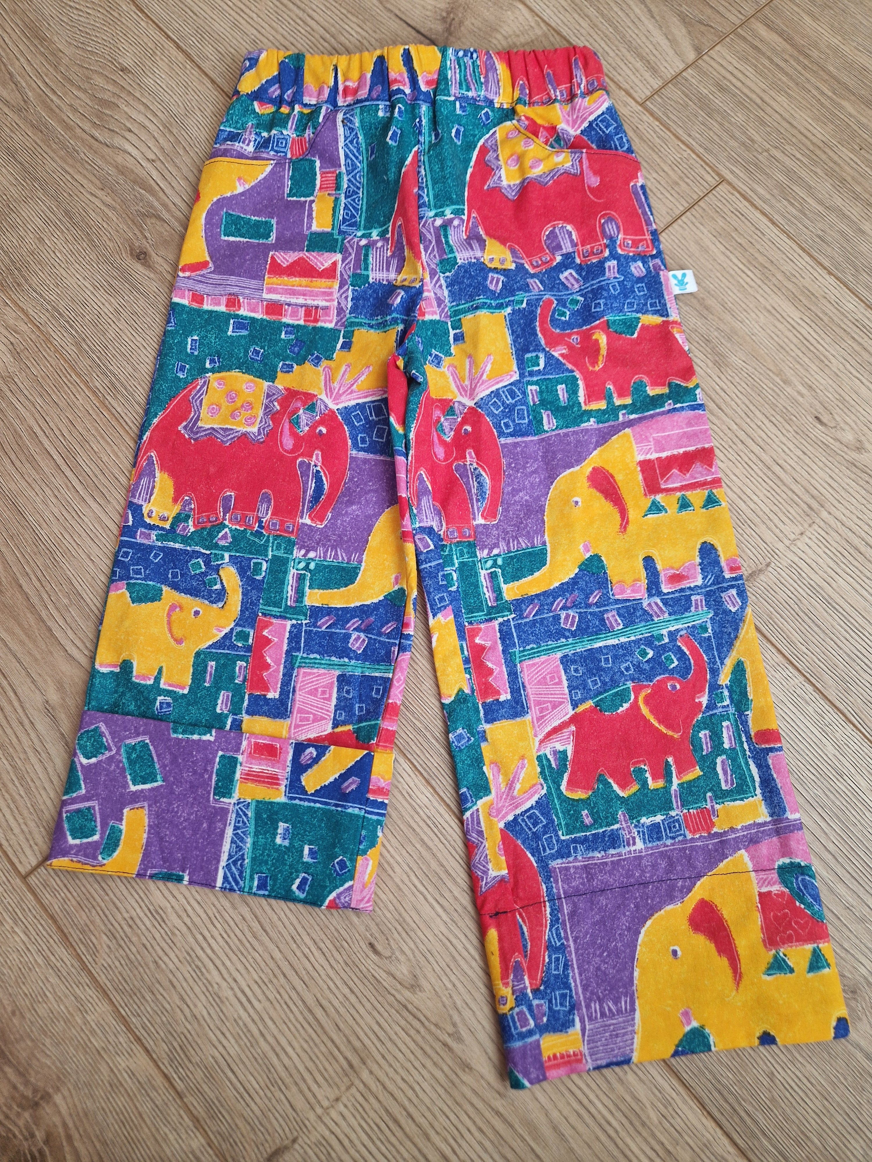 90's Style Elephant Print Trousers - Aged 3-4