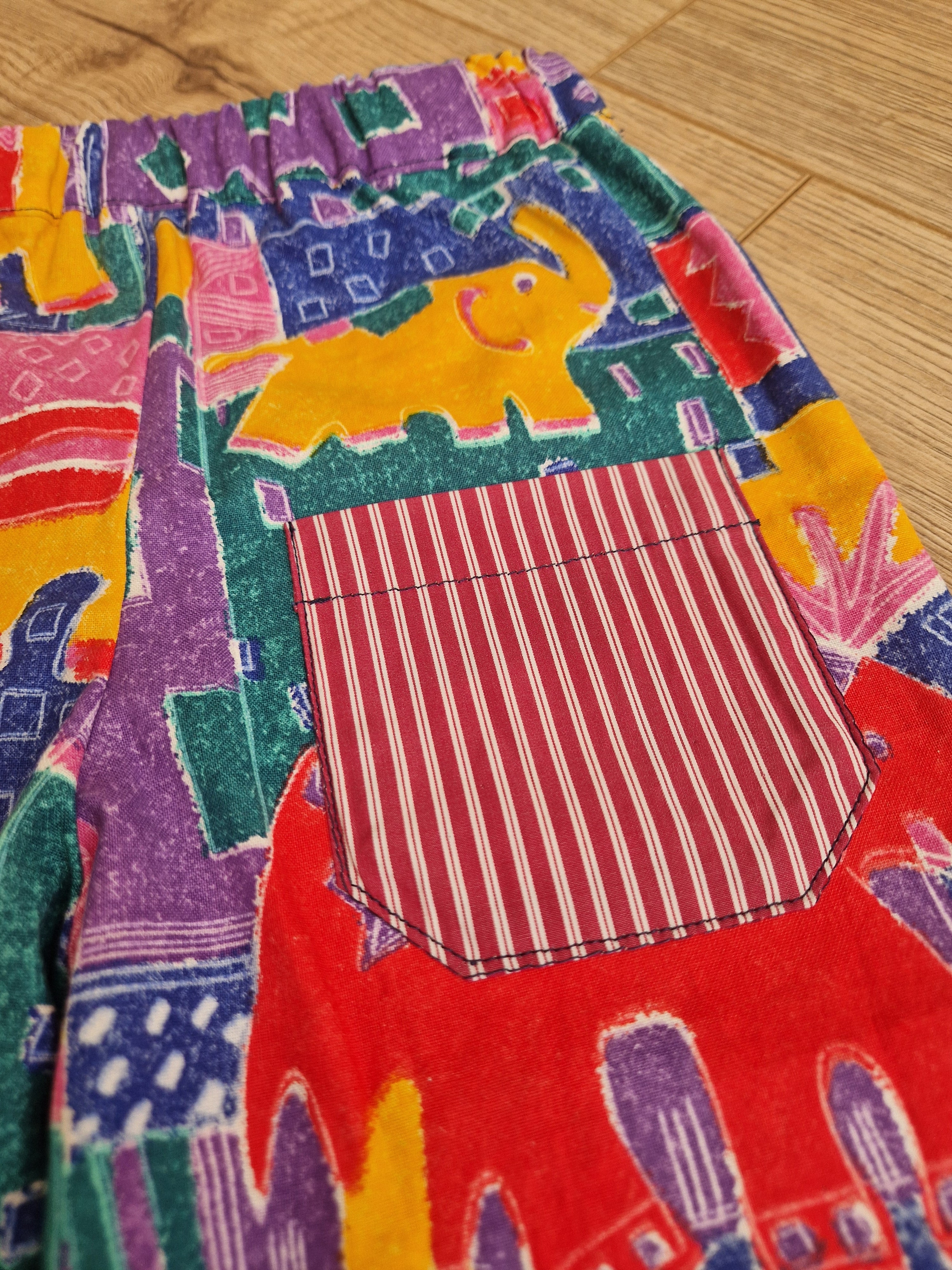 90's Style Elephant Print Trousers - Aged 3-4