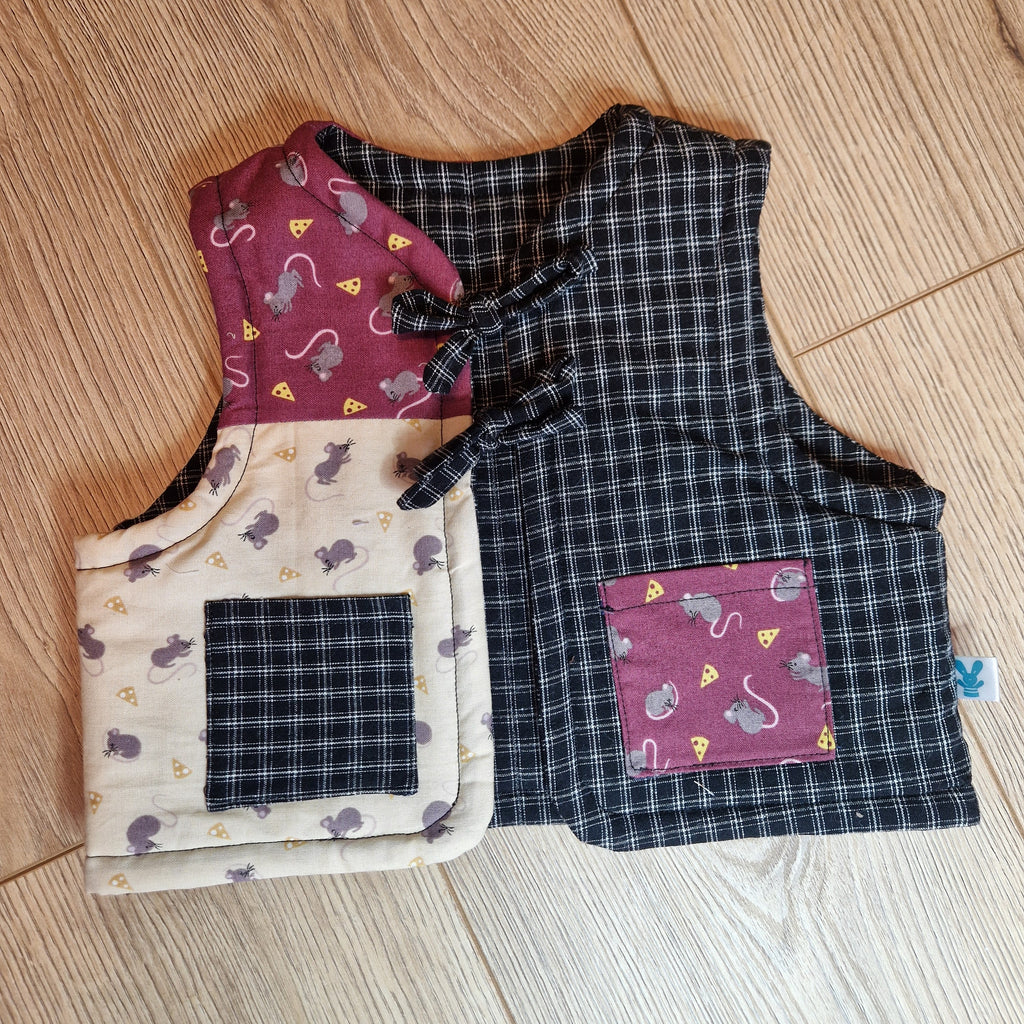 Reversible Mouse and Cheese Checkered Waistcoat - Aged 1-2