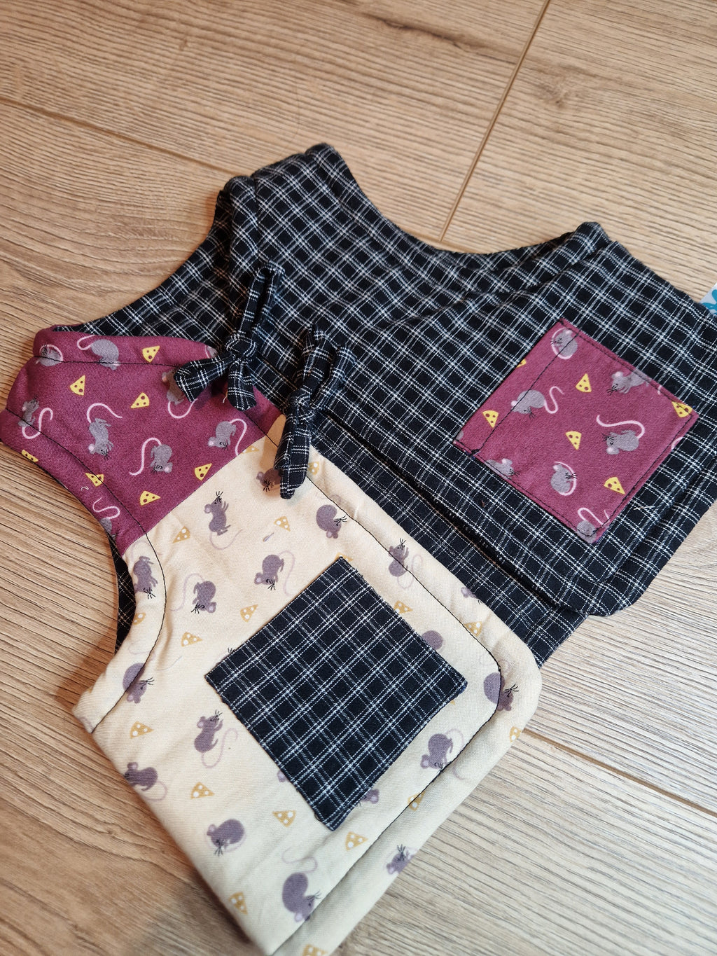Reversible Mouse and Cheese Checkered Waistcoat - Aged 1-2