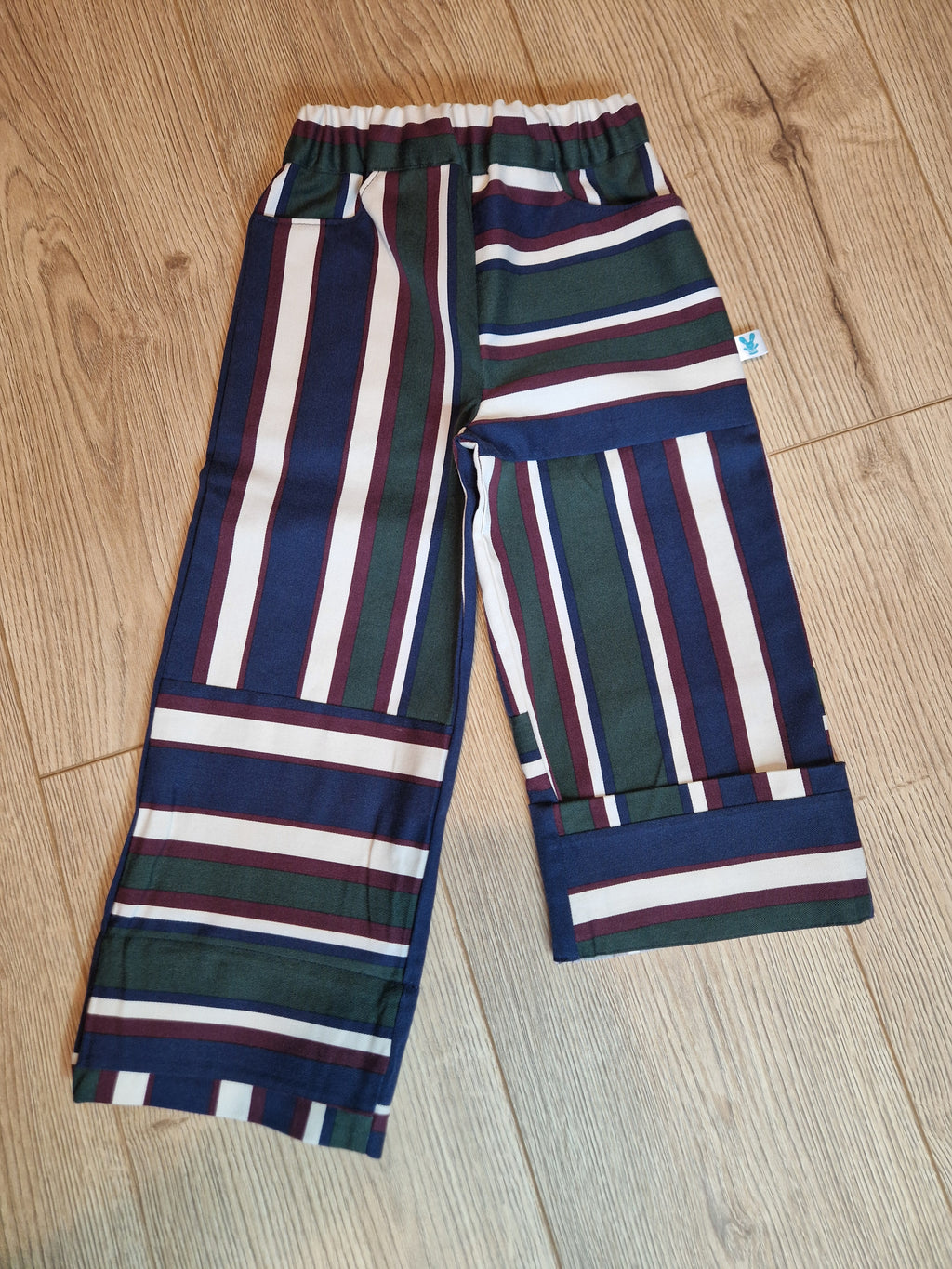 Burgendy Navy Striped Trousers - Aged 2-3