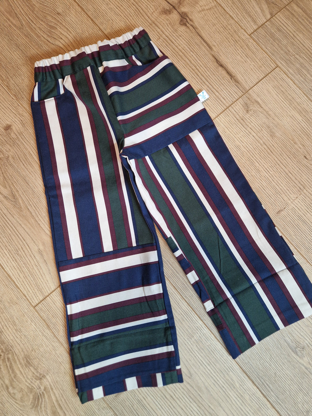 Burgendy Navy Striped Trousers - Aged 2-3