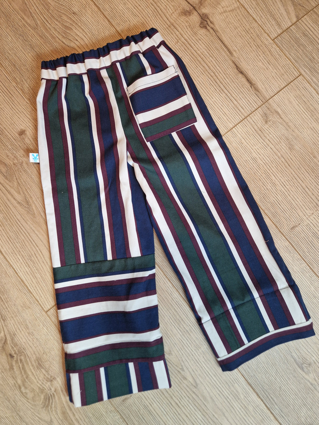Burgendy Navy Striped Trousers - Aged 2-3