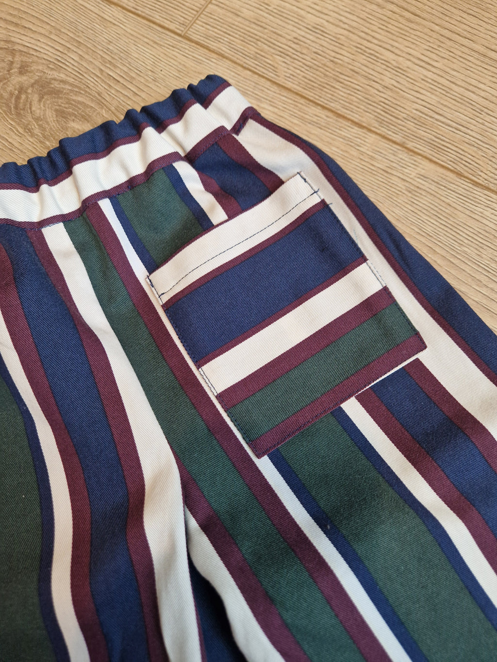 Burgendy Navy Striped Trousers - Aged 2-3