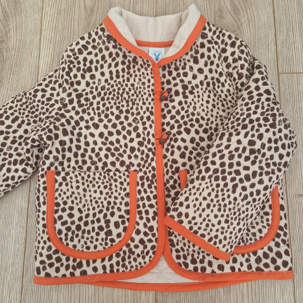 Animal Print Jacket with appliqué cat back piece - Aged 2-3