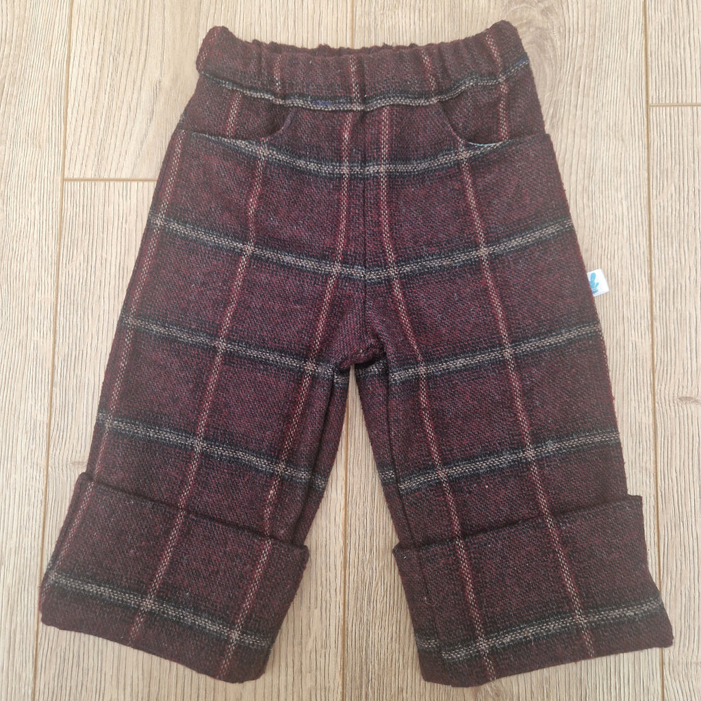 Purple Woollen Tartan Trousers - Aged 1-2