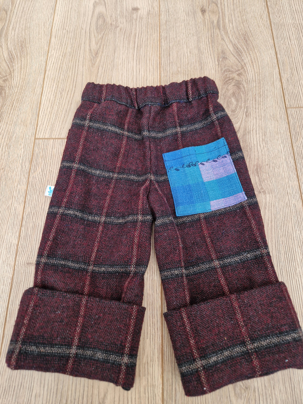 Purple Woollen Tartan Trousers - Aged 1-2