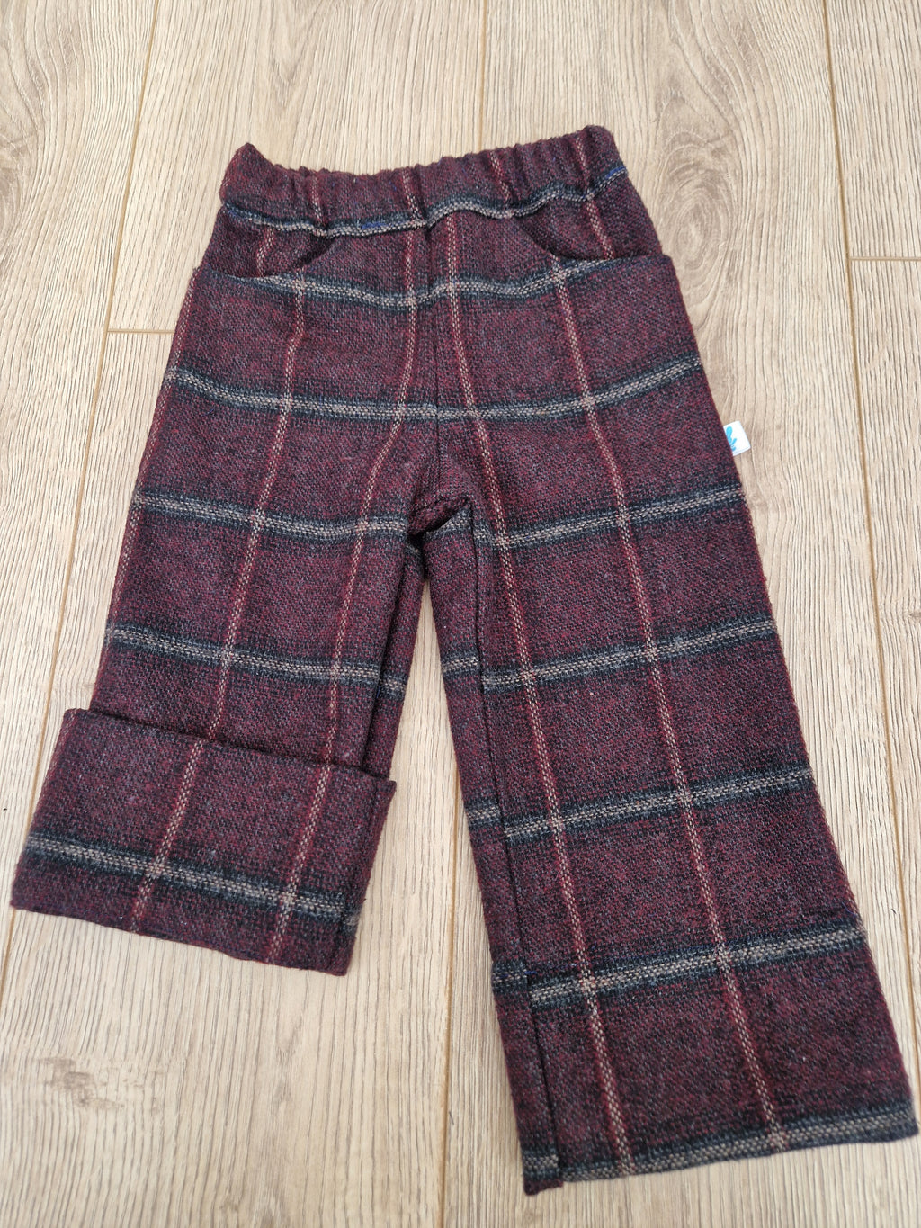 Purple Woollen Tartan Trousers - Aged 1-2