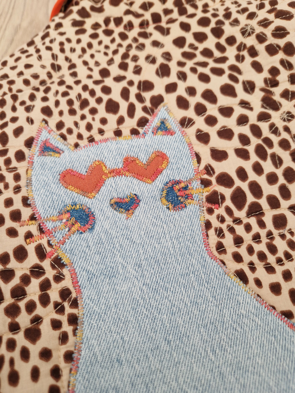 Animal Print Jacket with appliqué cat back piece - Aged 2-3