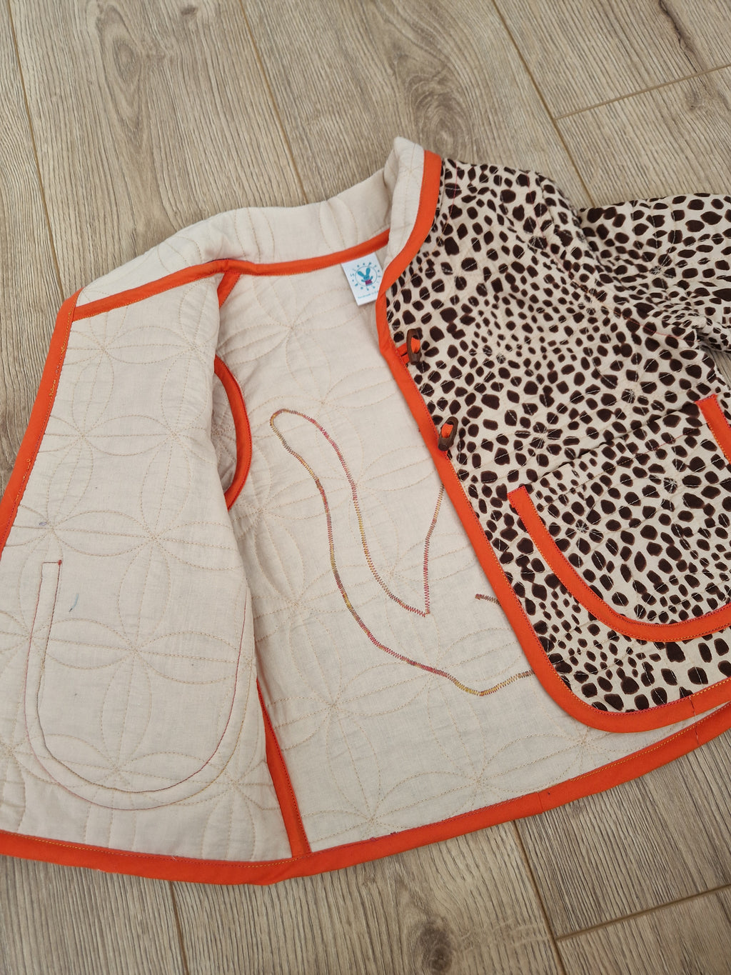 Animal Print Jacket with appliqué cat back piece - Aged 2-3