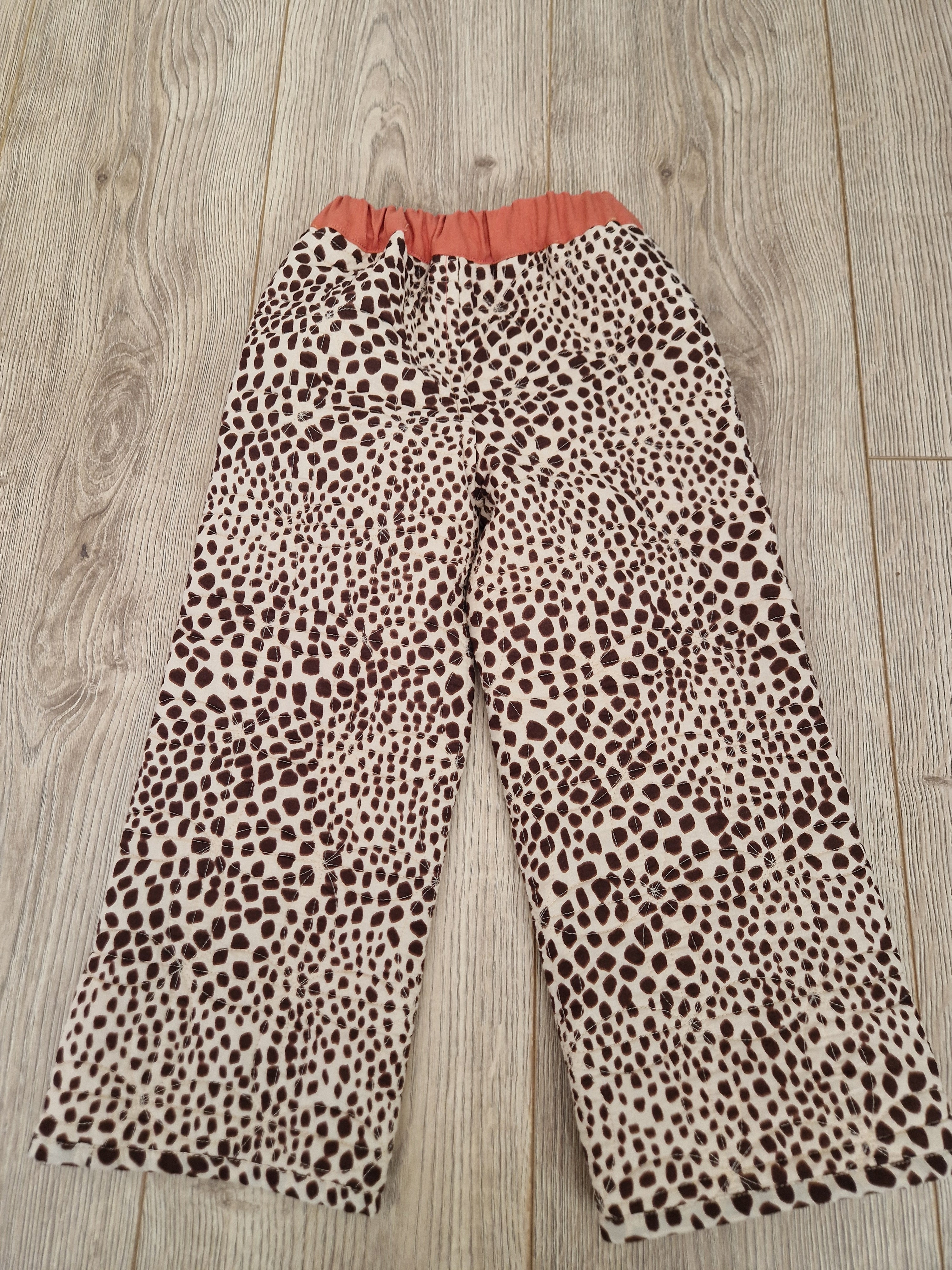 Animal Print Quilted Applique Heart Trousers - Aged 2-3
