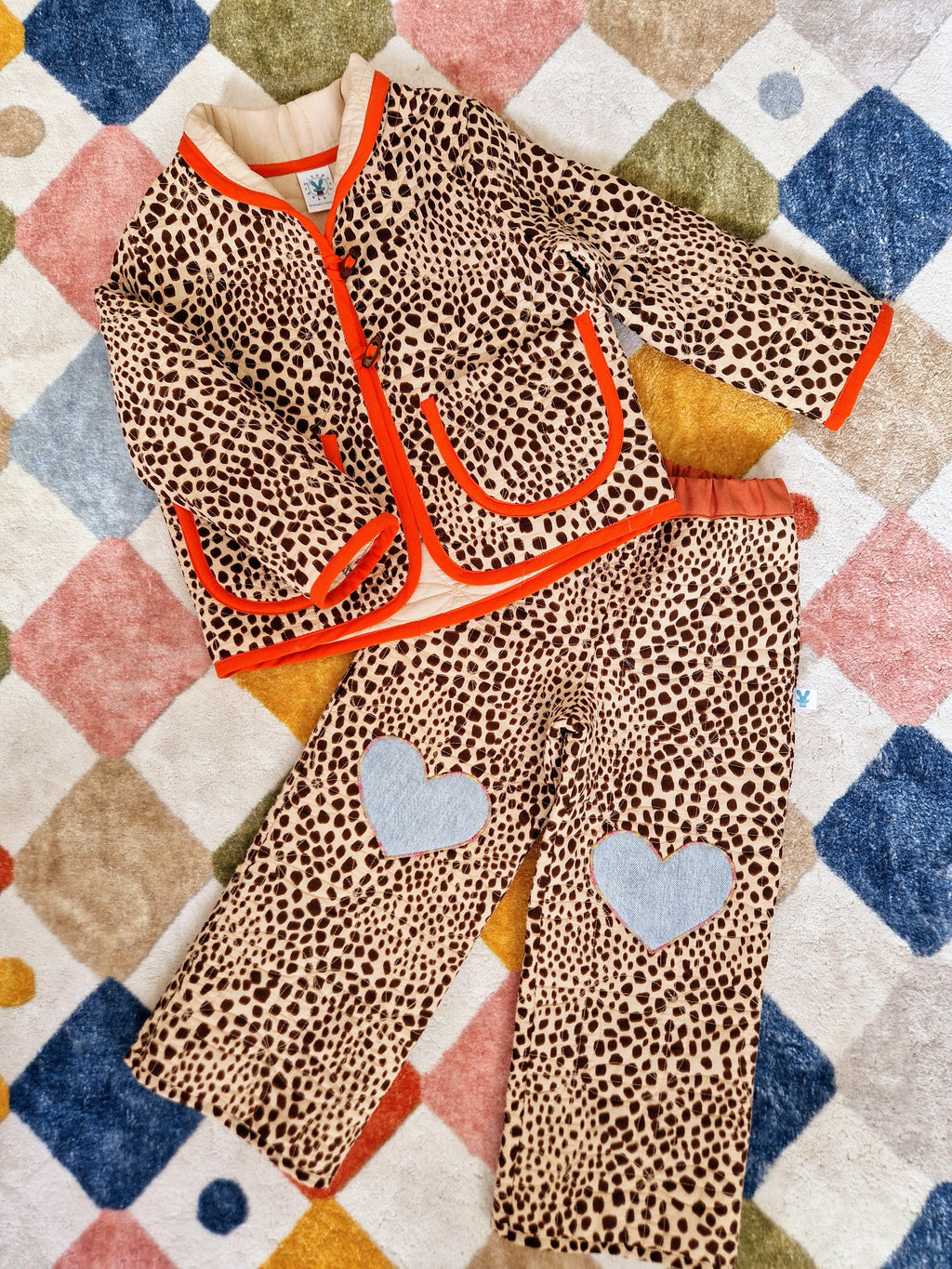 Animal Print Jacket with appliqué cat back piece - Aged 2-3