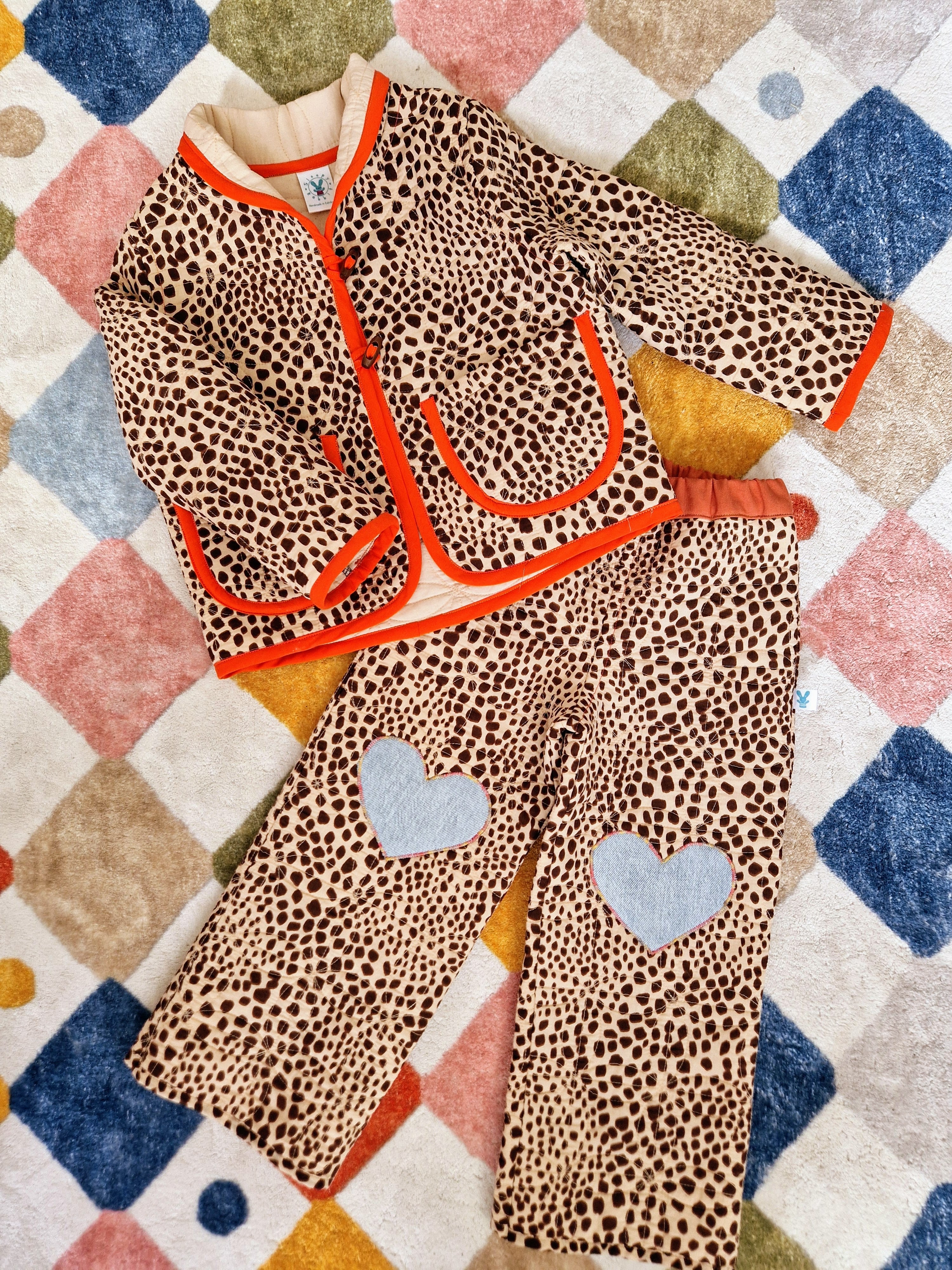 Animal Print Jacket with appliqué cat back piece - Aged 2-3