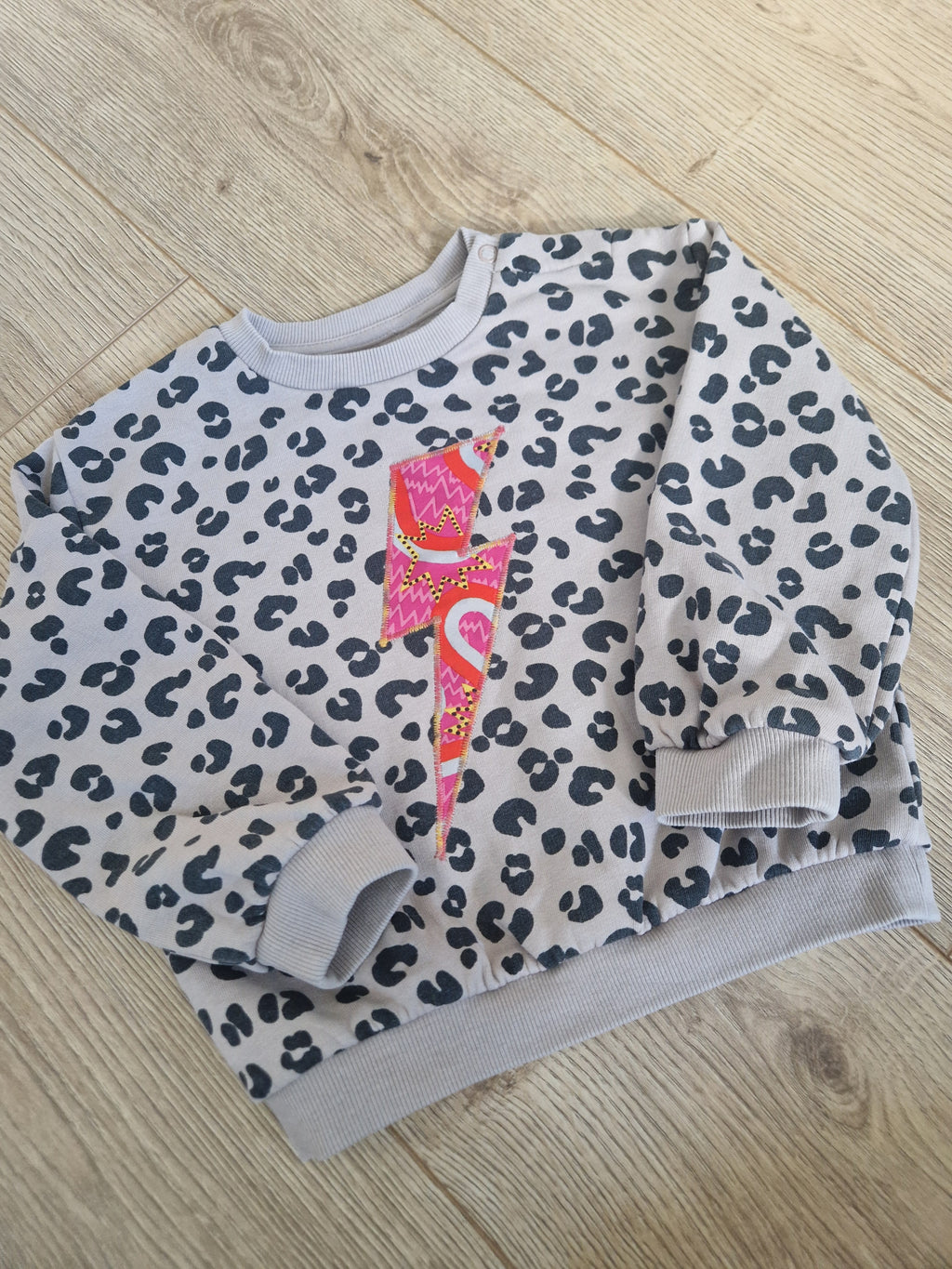 Lightening Bolt Leopard Print Sweatshirt - Aged 18-24 months