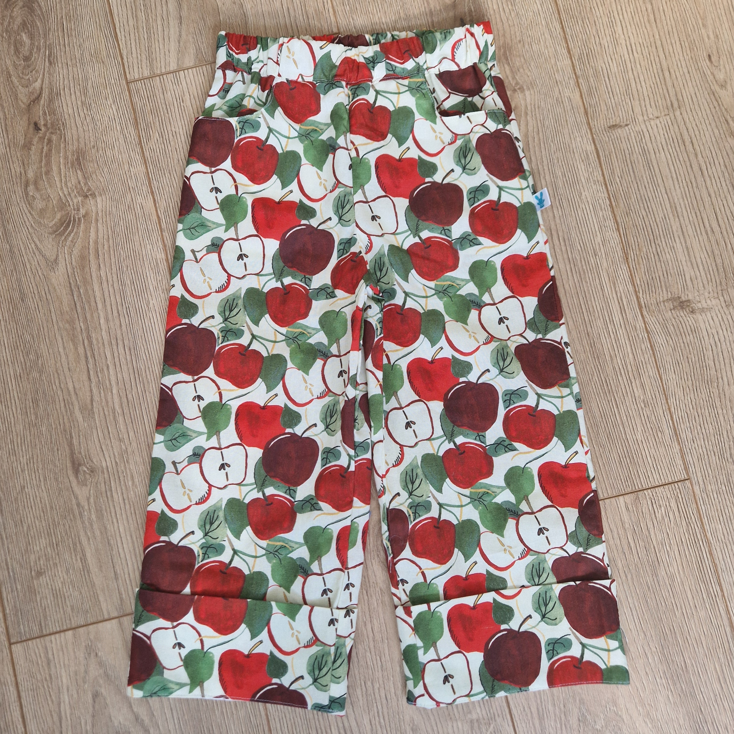 Apple and Leafy Print Trousers - aged 4-5