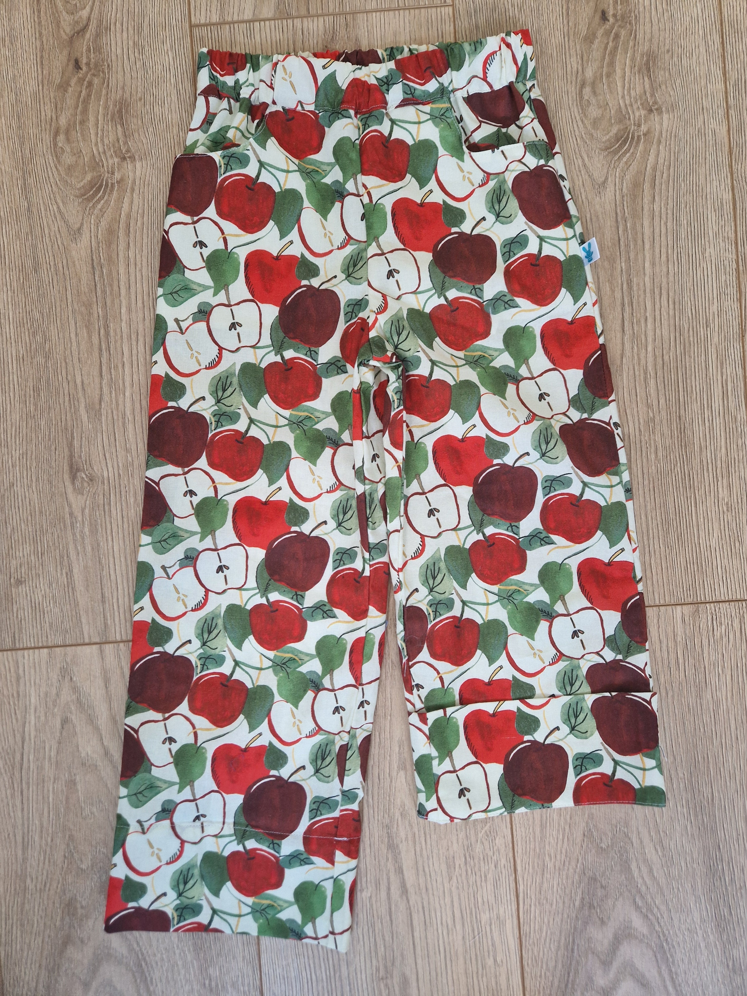 Apple and Leafy Print Trousers - aged 4-5