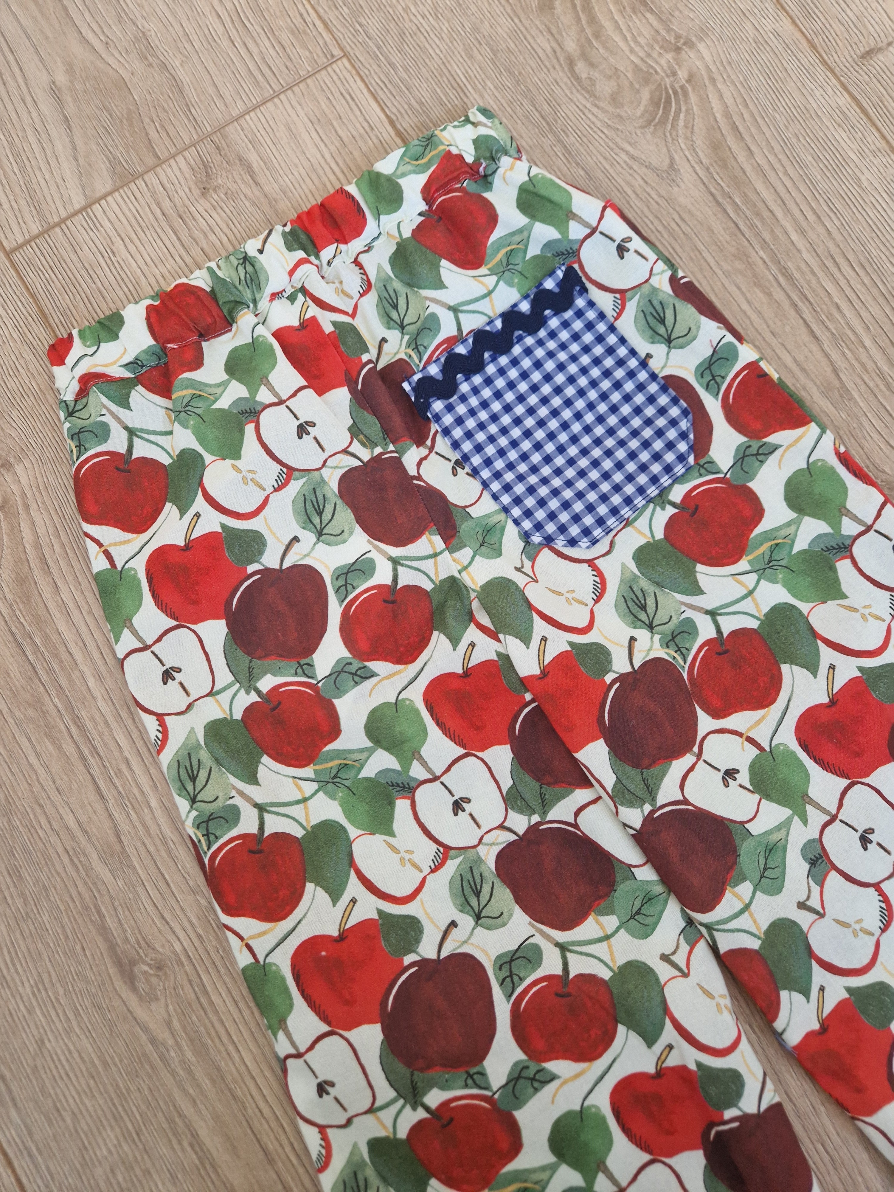 Apple and Leafy Print Trousers - aged 4-5