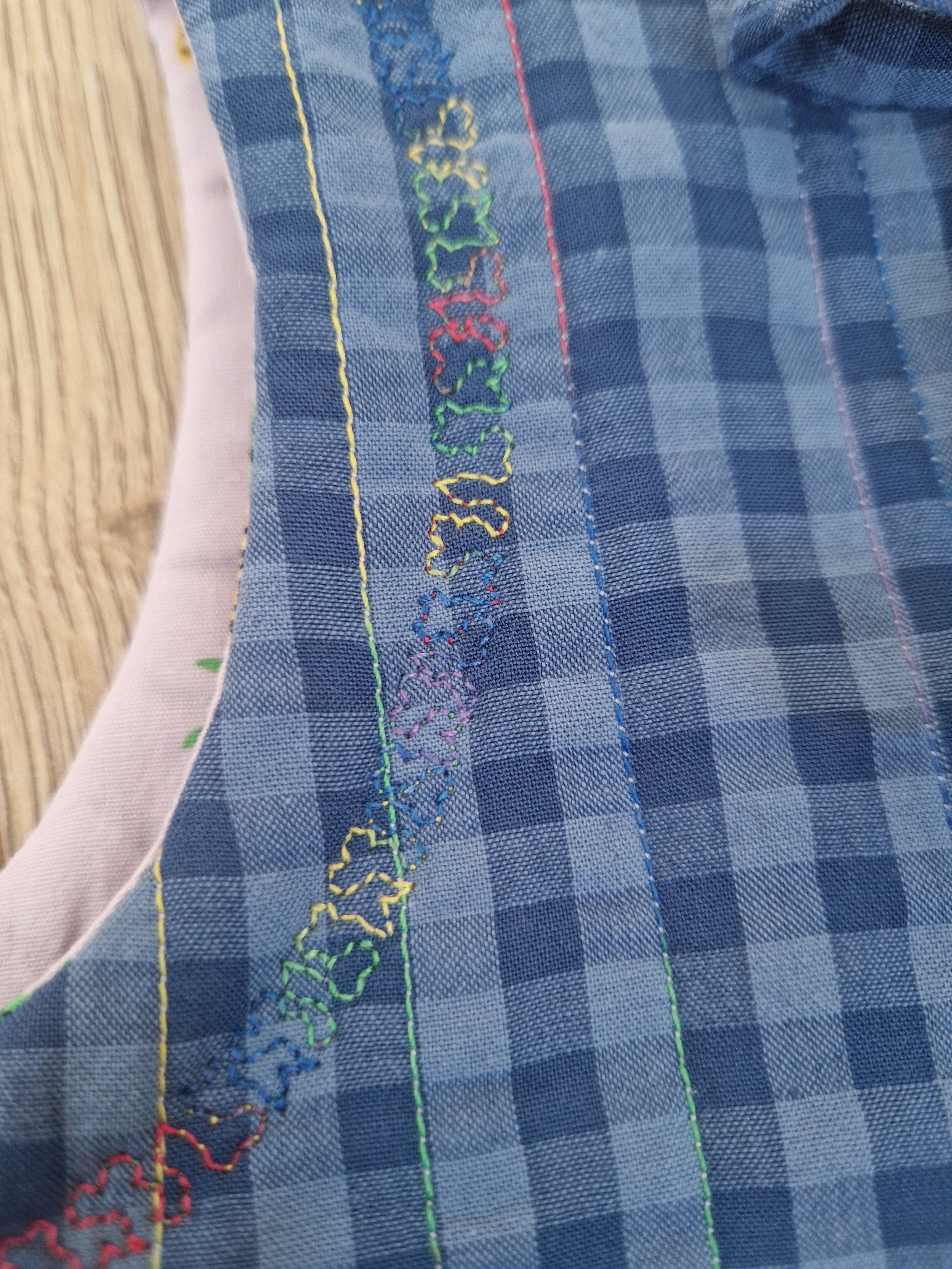 Blue Checkered Pineapple Waistcoat - Aged 1-2