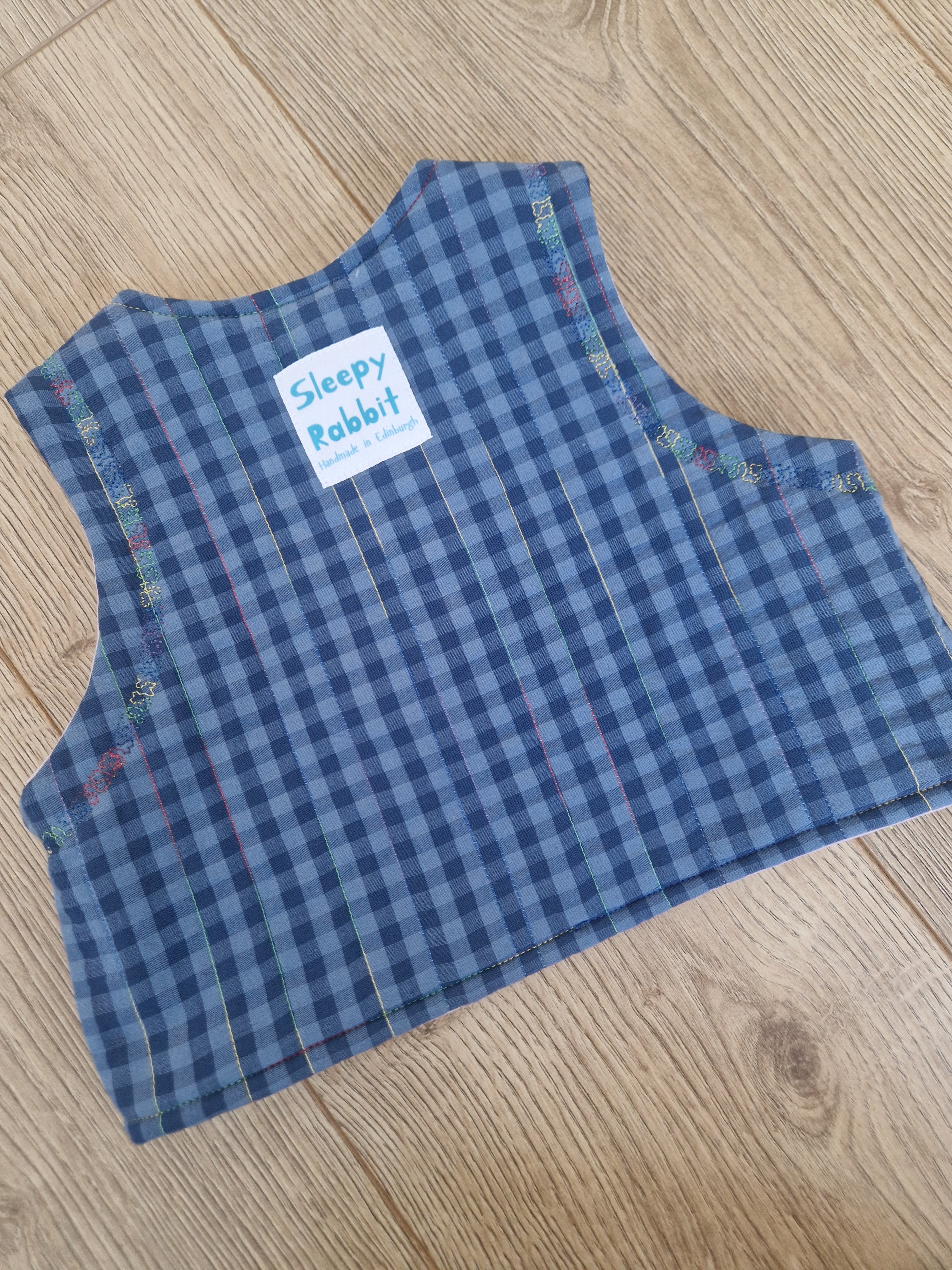 Blue Checkered Pineapple Waistcoat - Aged 1-2