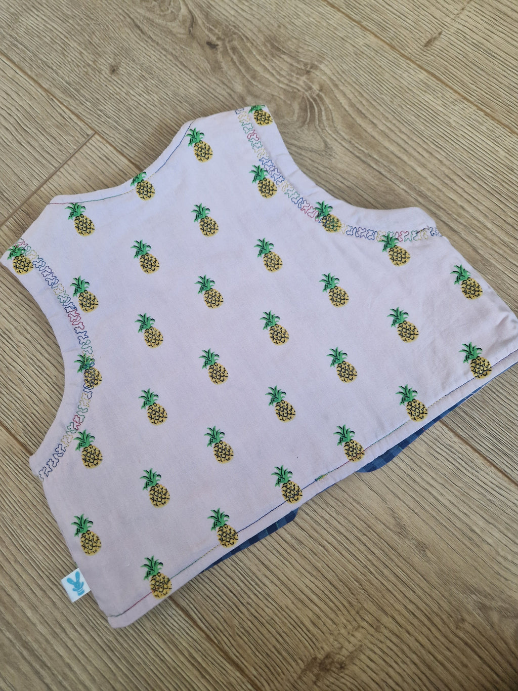 Blue Checkered Pineapple Waistcoat - Aged 1-2