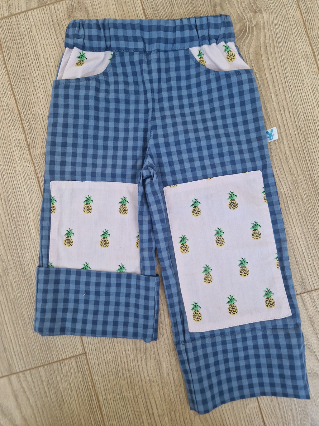 Blue Checkered Pineapple Trousers - Aged 1-2