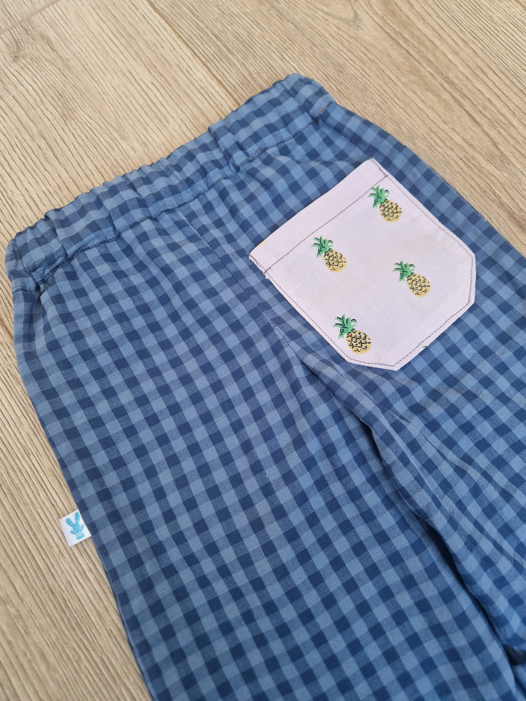Blue Checkered Pineapple Trousers - Aged 1-2