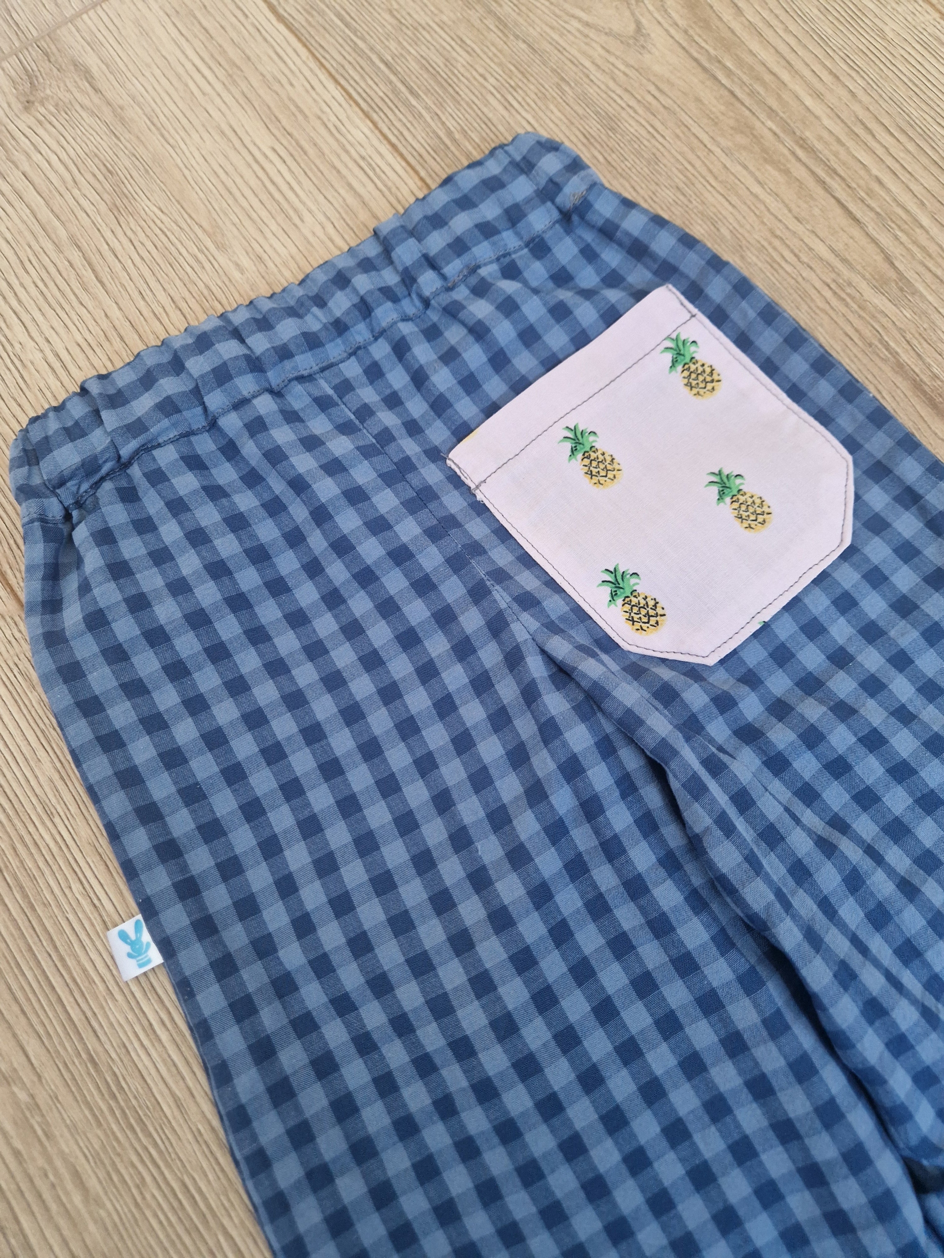 Blue Checkered Pineapple Trousers - Aged 1-2