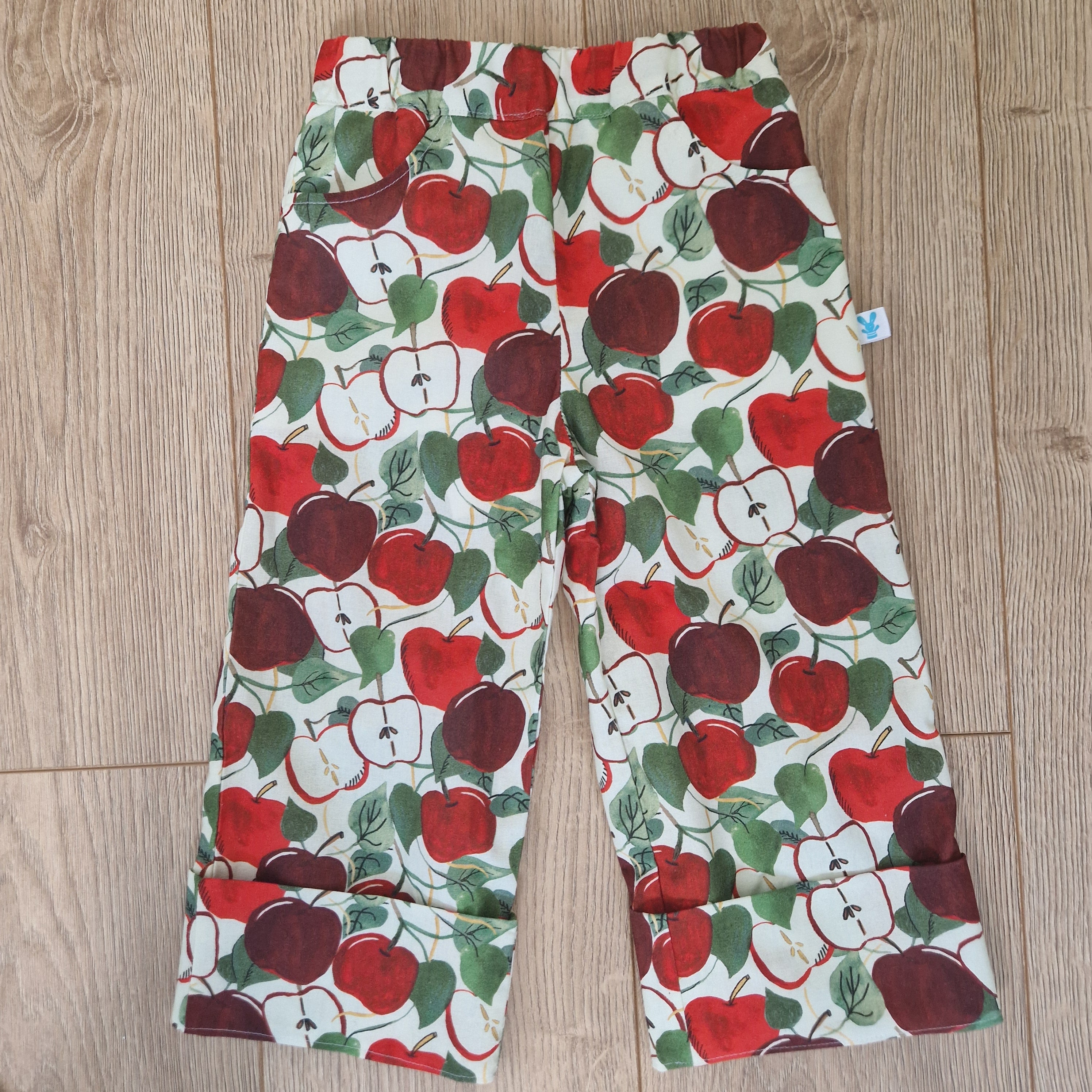 Apple and Leafy Print Trousers - aged 3-4