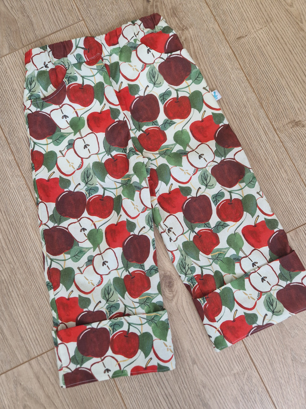 Apple and Leafy Print Trousers - aged 3-4