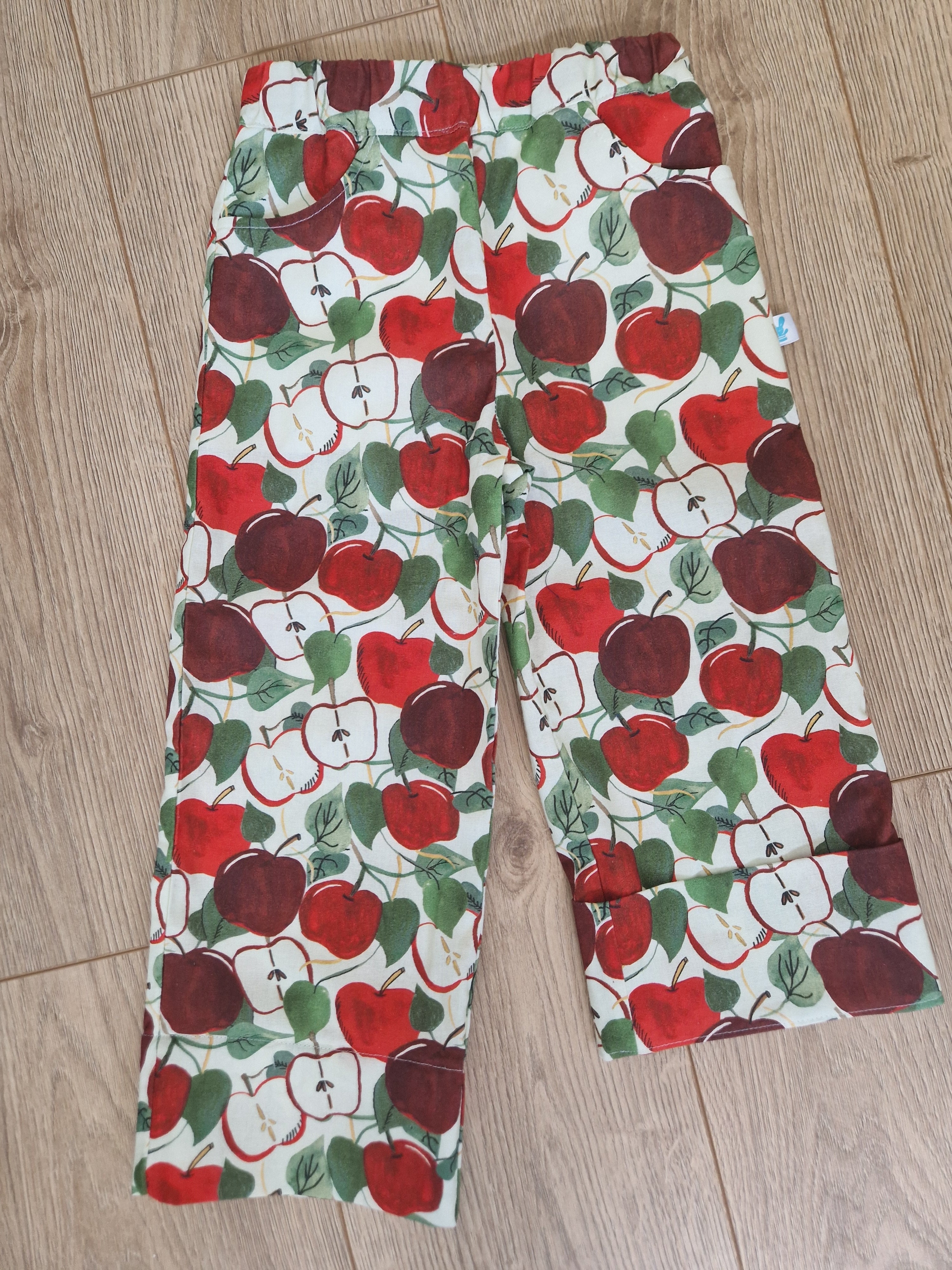 Apple and Leafy Print Trousers - aged 3-4