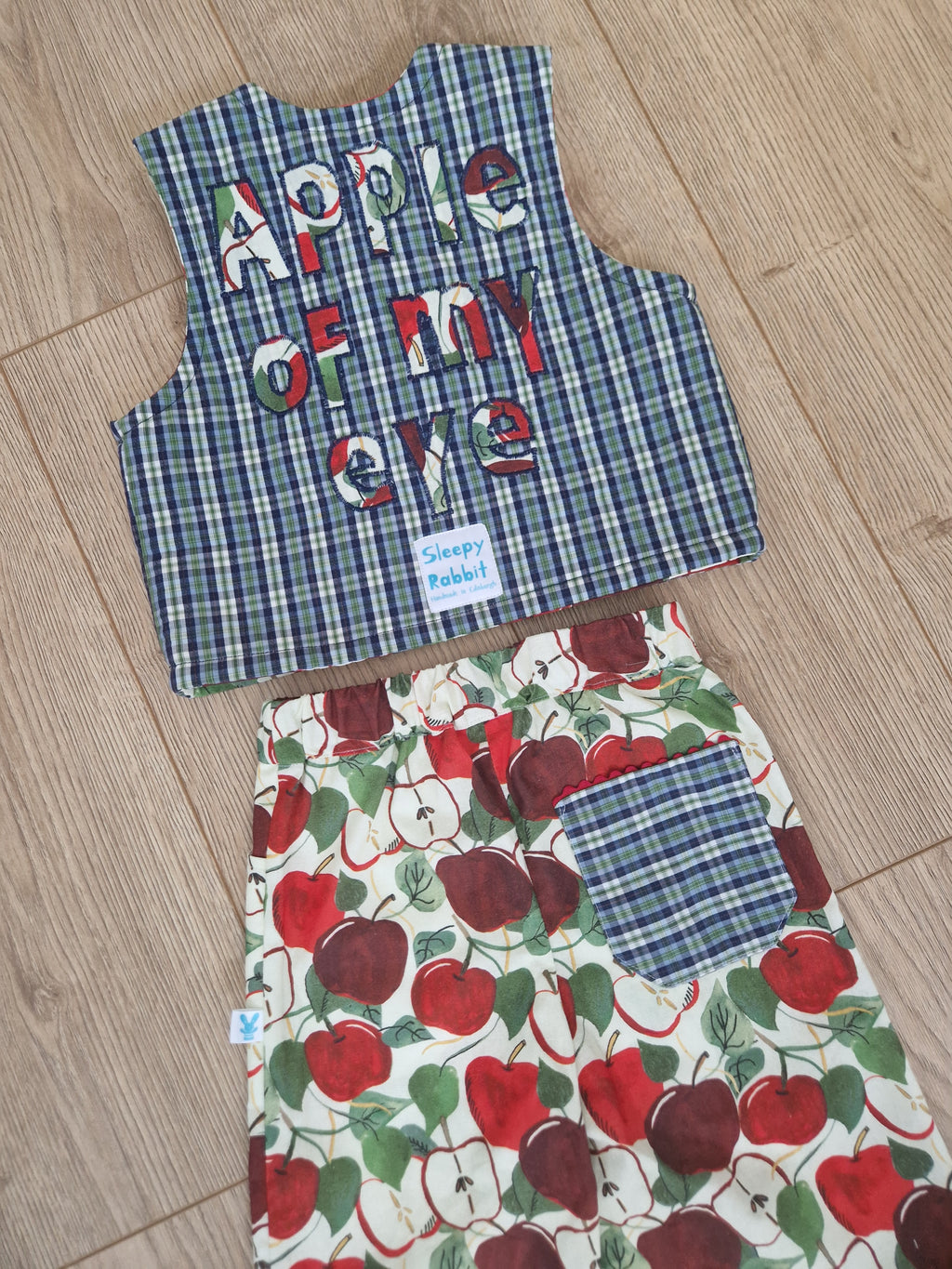 Apple and Leafy Print Trousers - aged 3-4