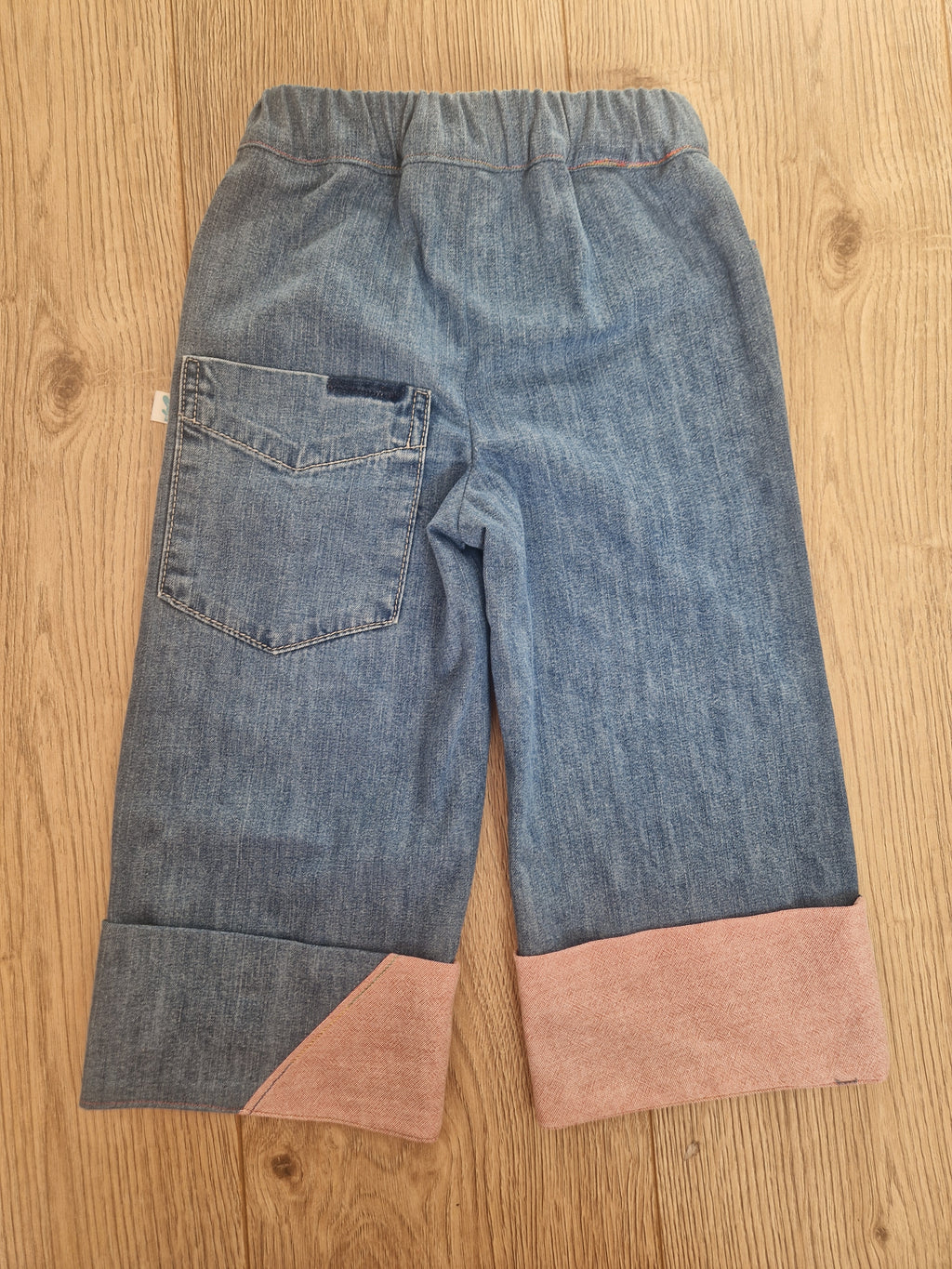 Denim Toddler Trousers With House Applique - Age 2-3
