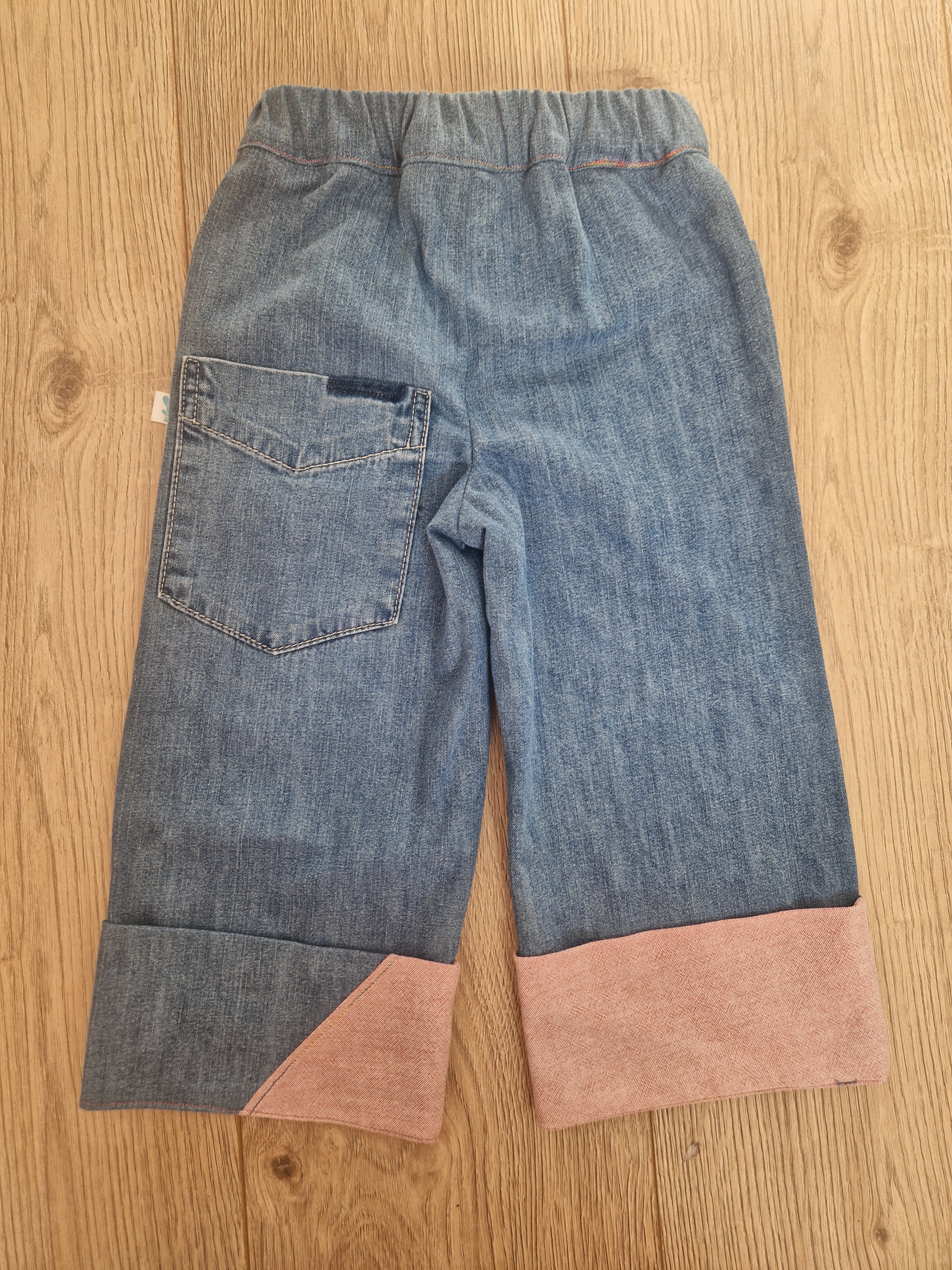 Denim Toddler Trousers With House Applique - Age 2-3