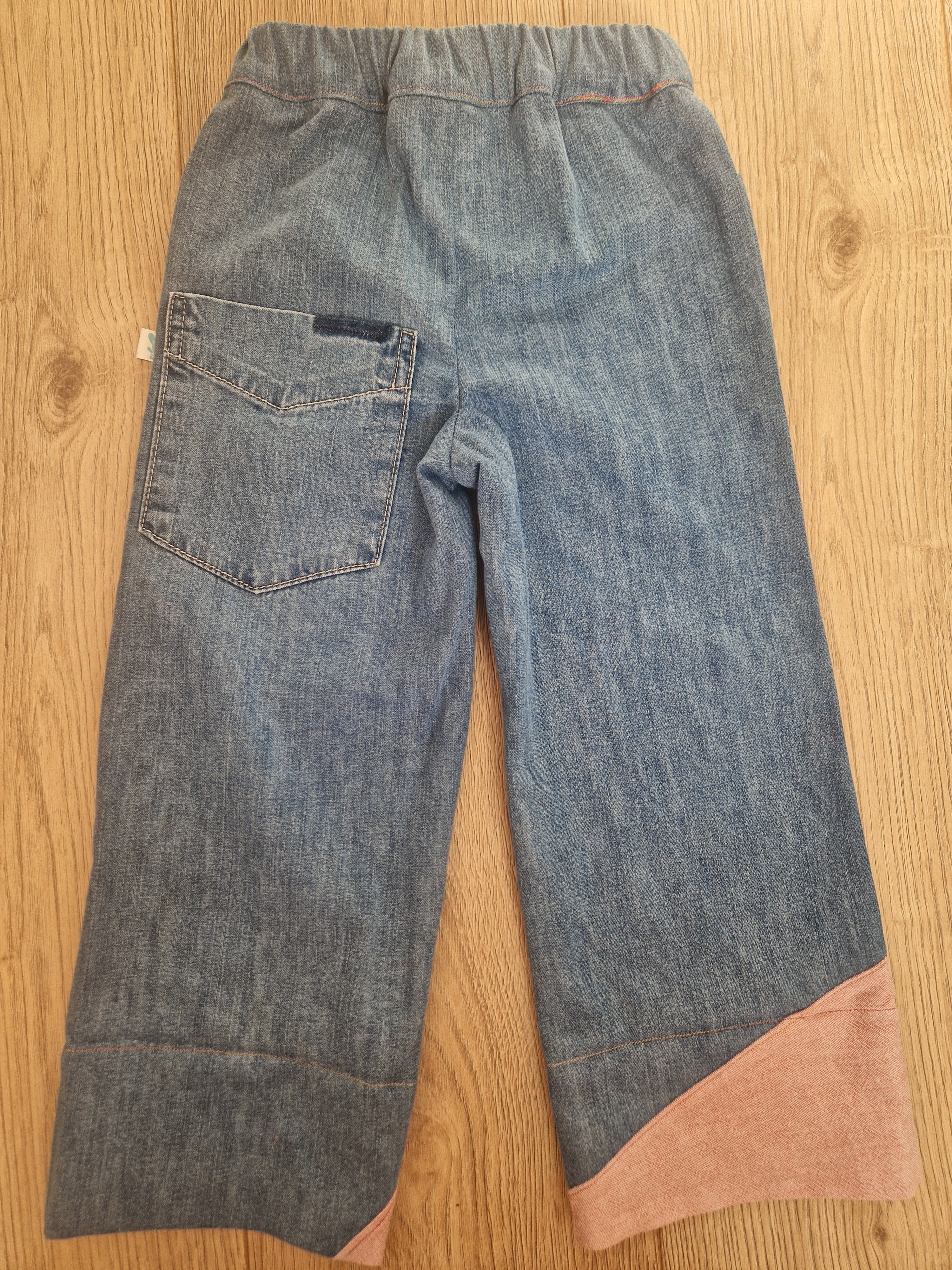 Denim Toddler Trousers With House Applique - Age 2-3