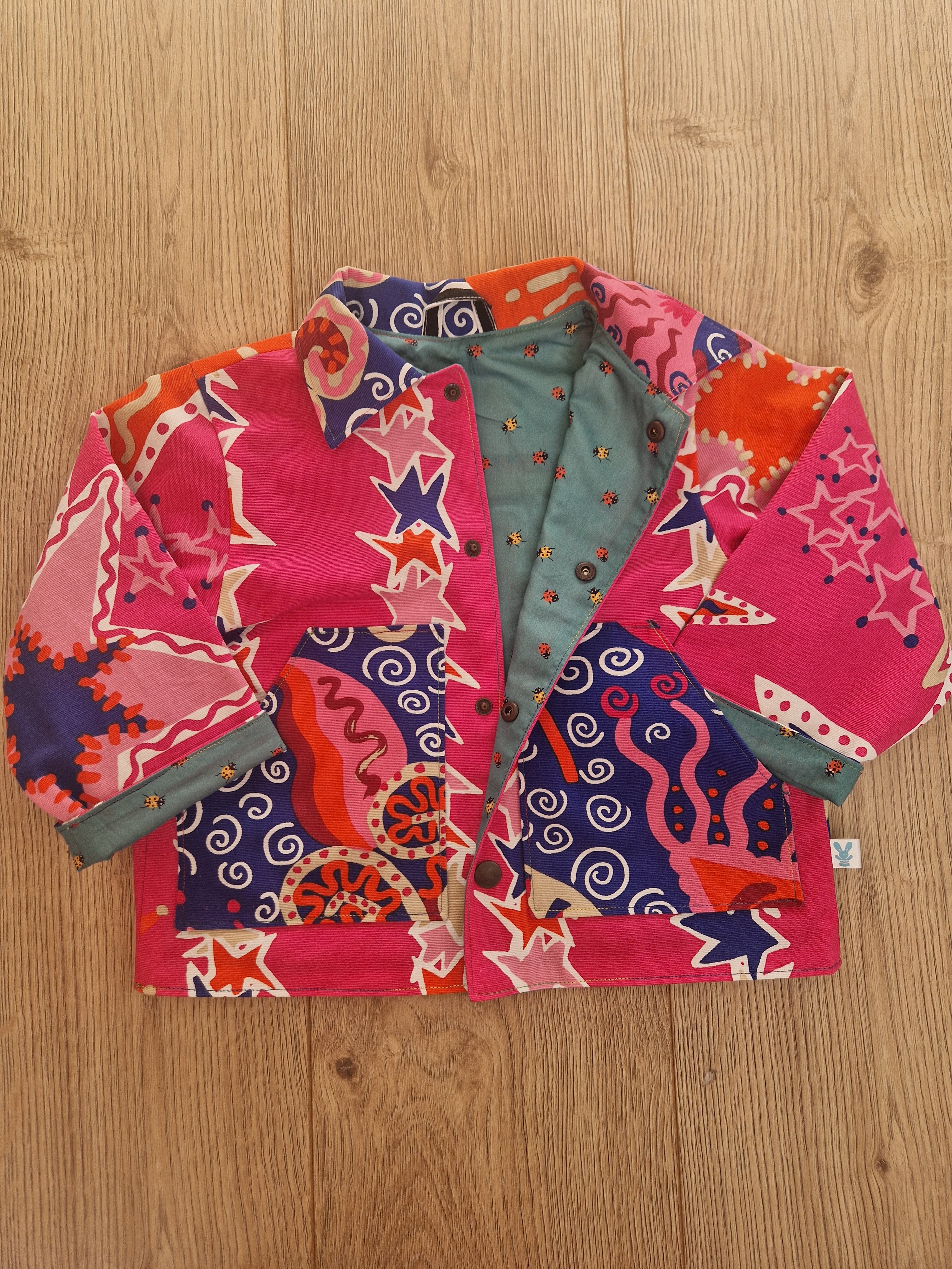 Vibrant Zandra Rhodes Pink Star Jacket - Age 2-3