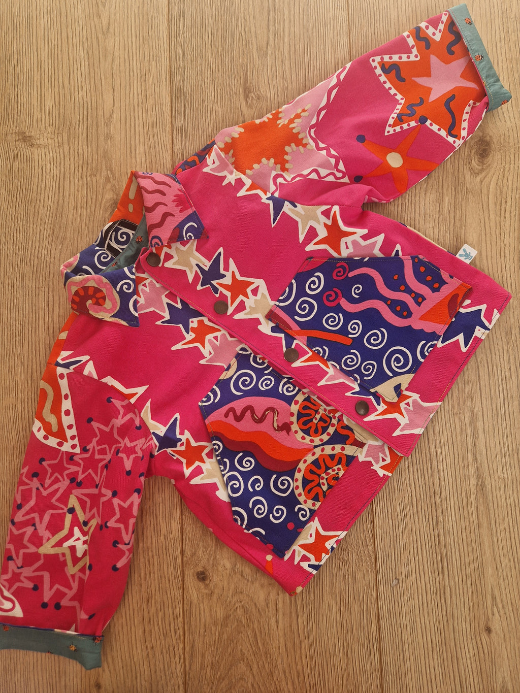 Vibrant Zandra Rhodes Pink Star Jacket - Age 2-3