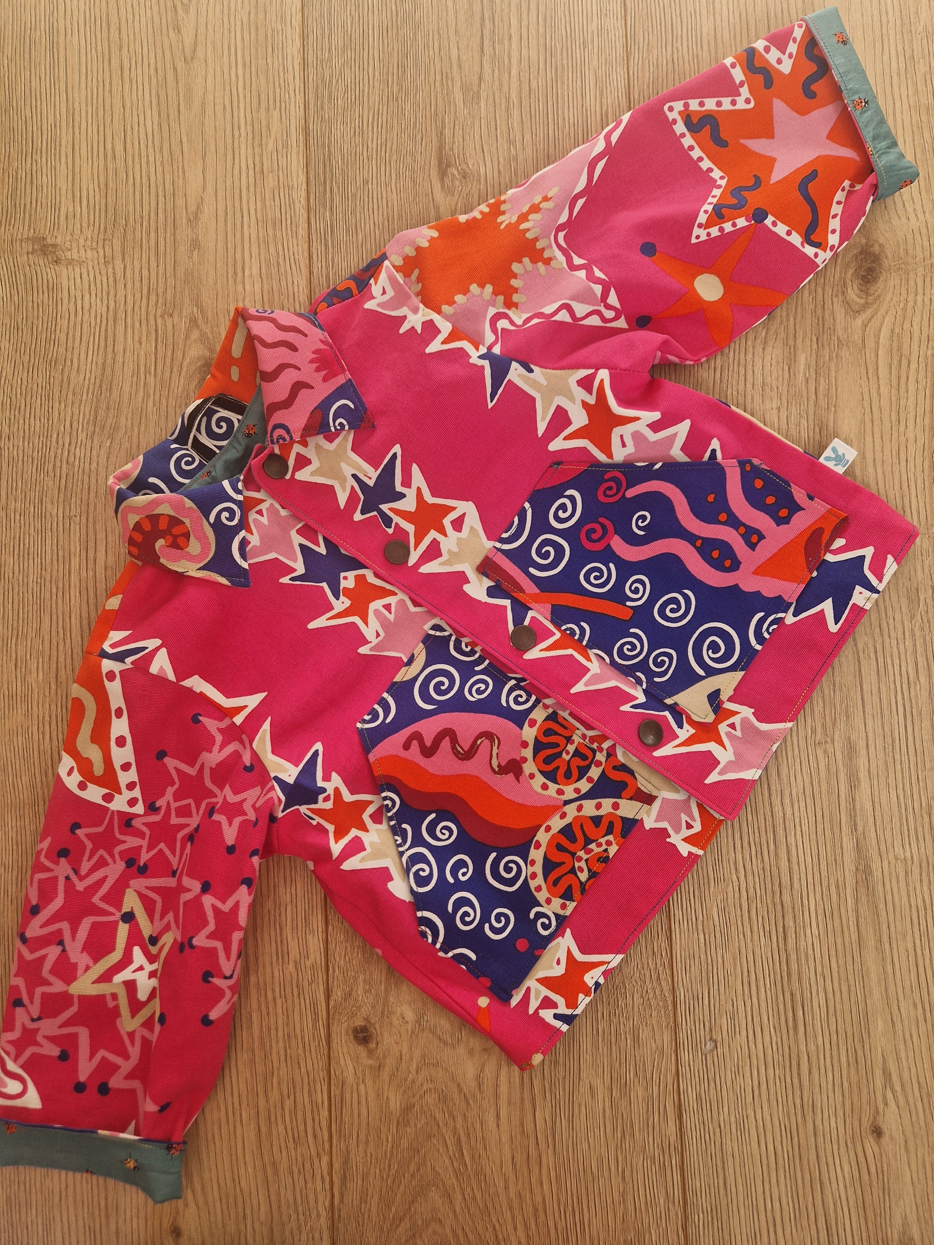 Vibrant Zandra Rhodes Pink Star Jacket - Age 2-3