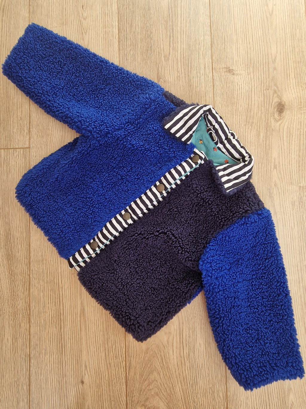 Blue and Navy Fleece Jacket with Moon and Stars Applique - Age 2-3