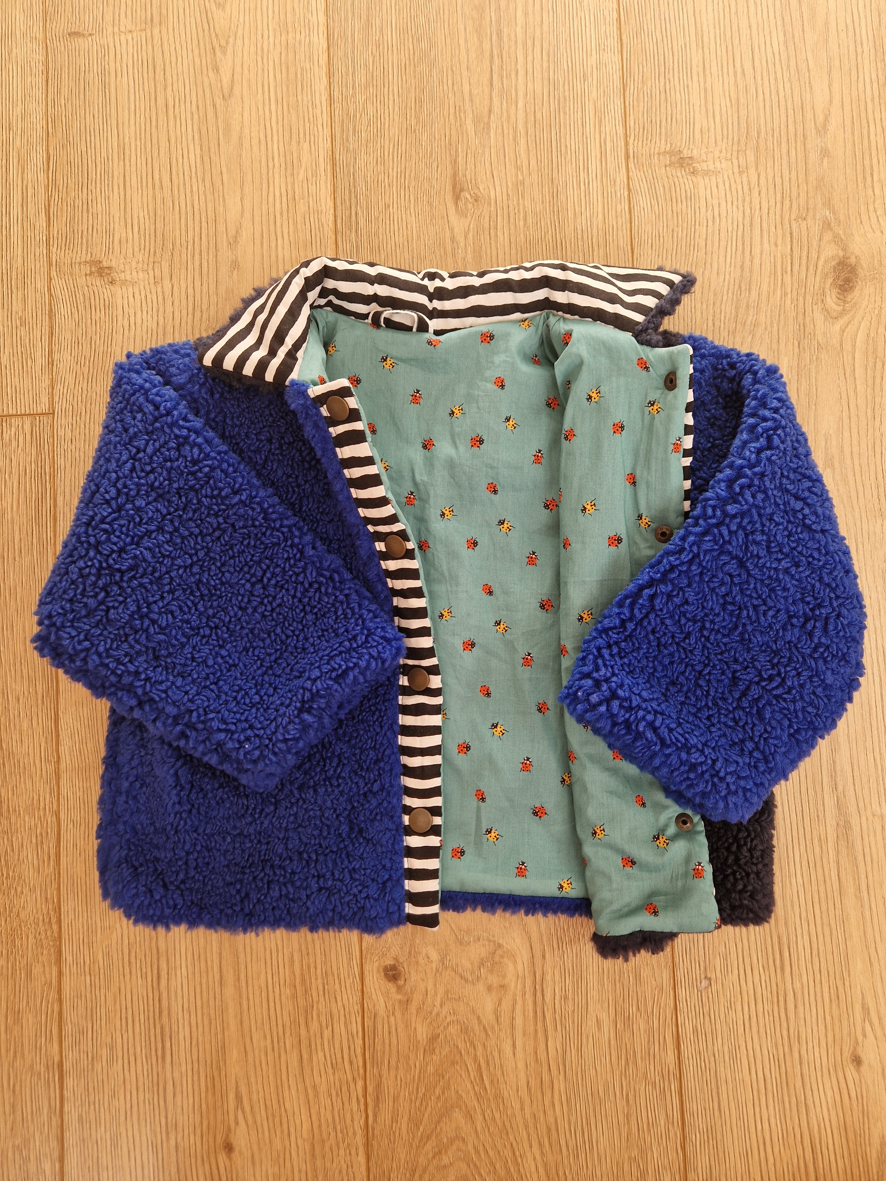 Blue and Navy Fleece Jacket with Moon and Stars Applique - Age 2-3