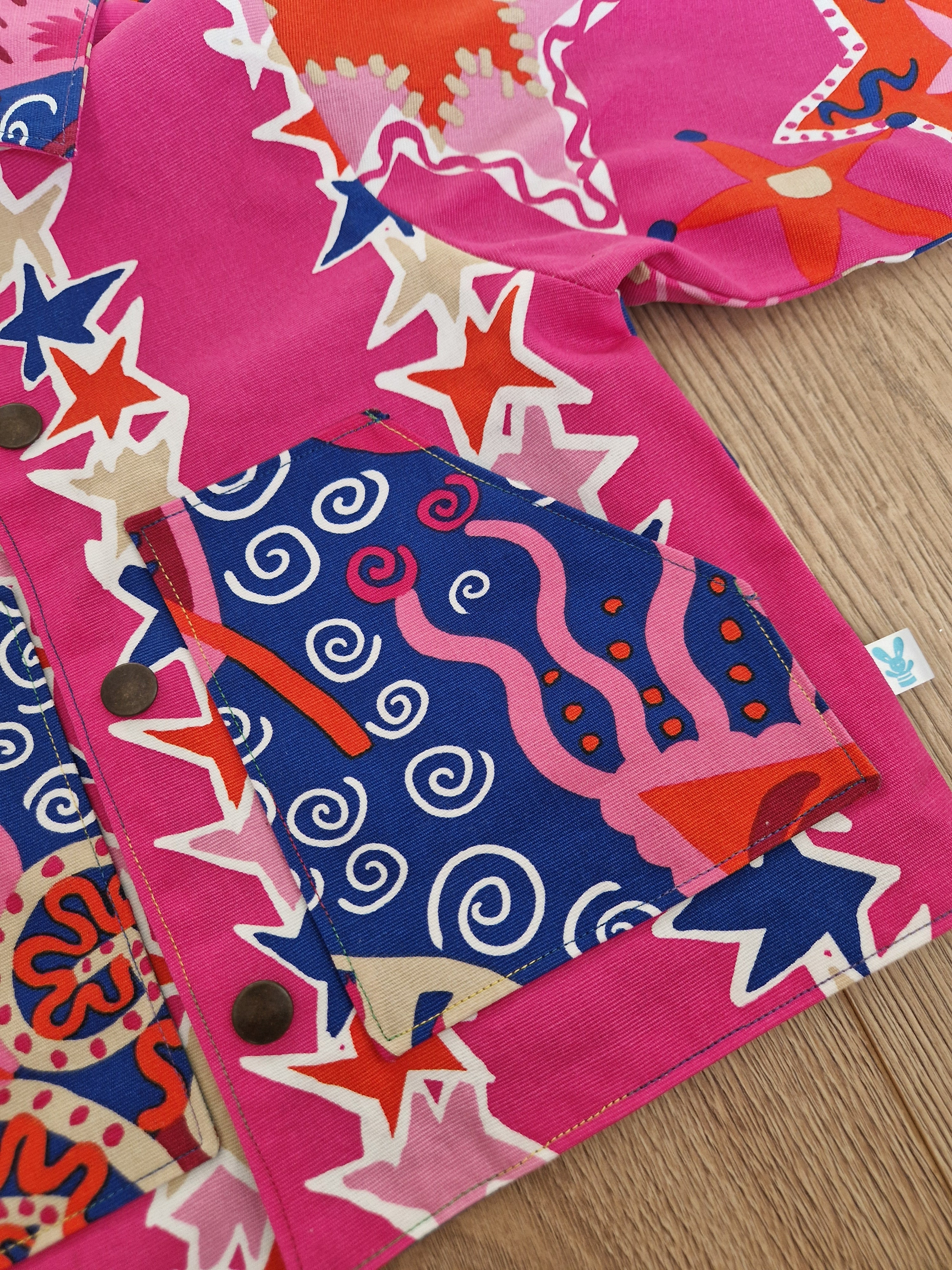 Vibrant Zandra Rhodes Pink Star Jacket - Age 2-3