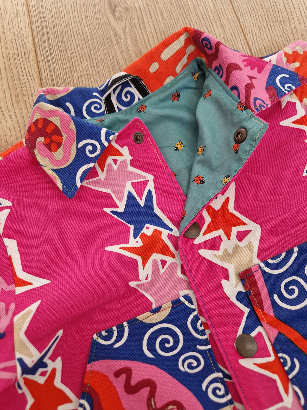 Vibrant Zandra Rhodes Pink Star Jacket - Age 2-3