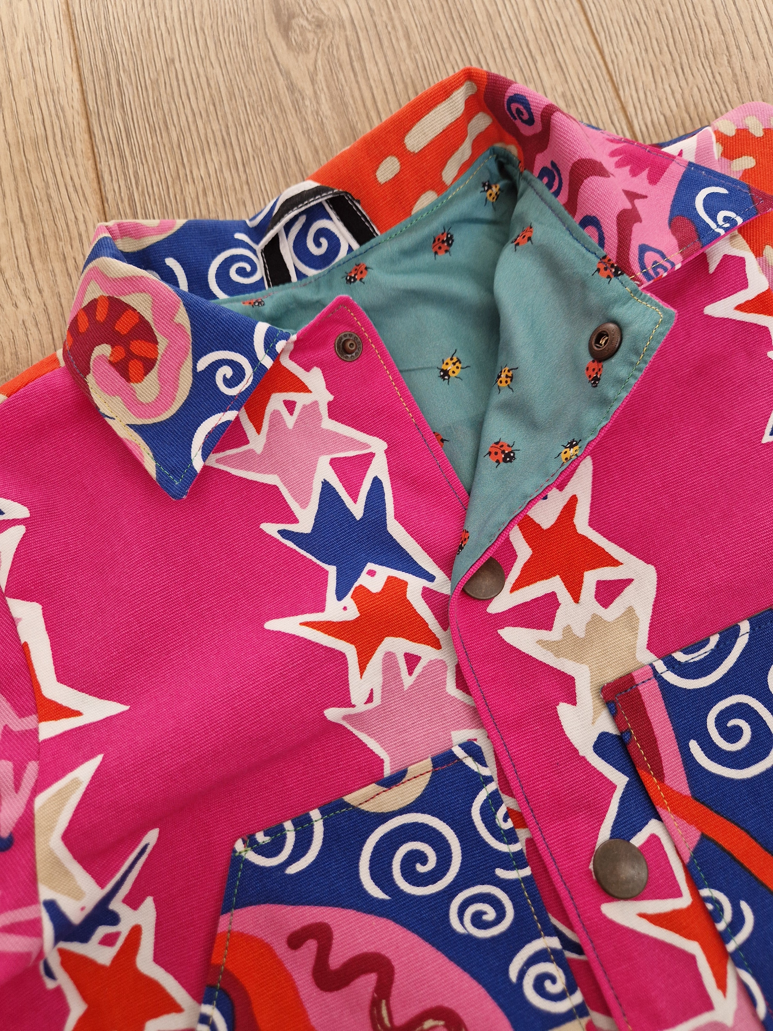 Vibrant Zandra Rhodes Pink Star Jacket - Age 2-3