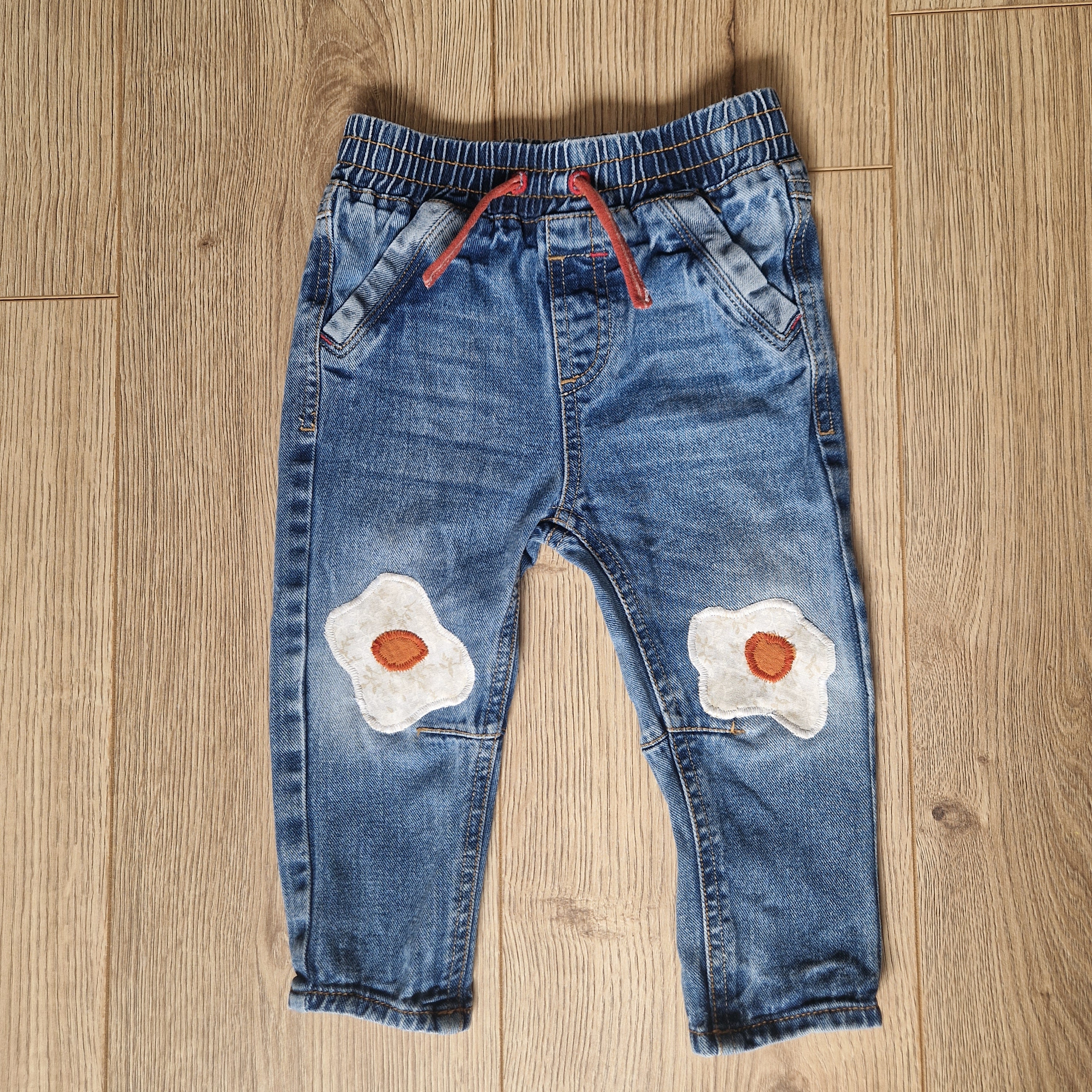 Applique Egg Knees Denim Jeans - Ages 9-12 Months