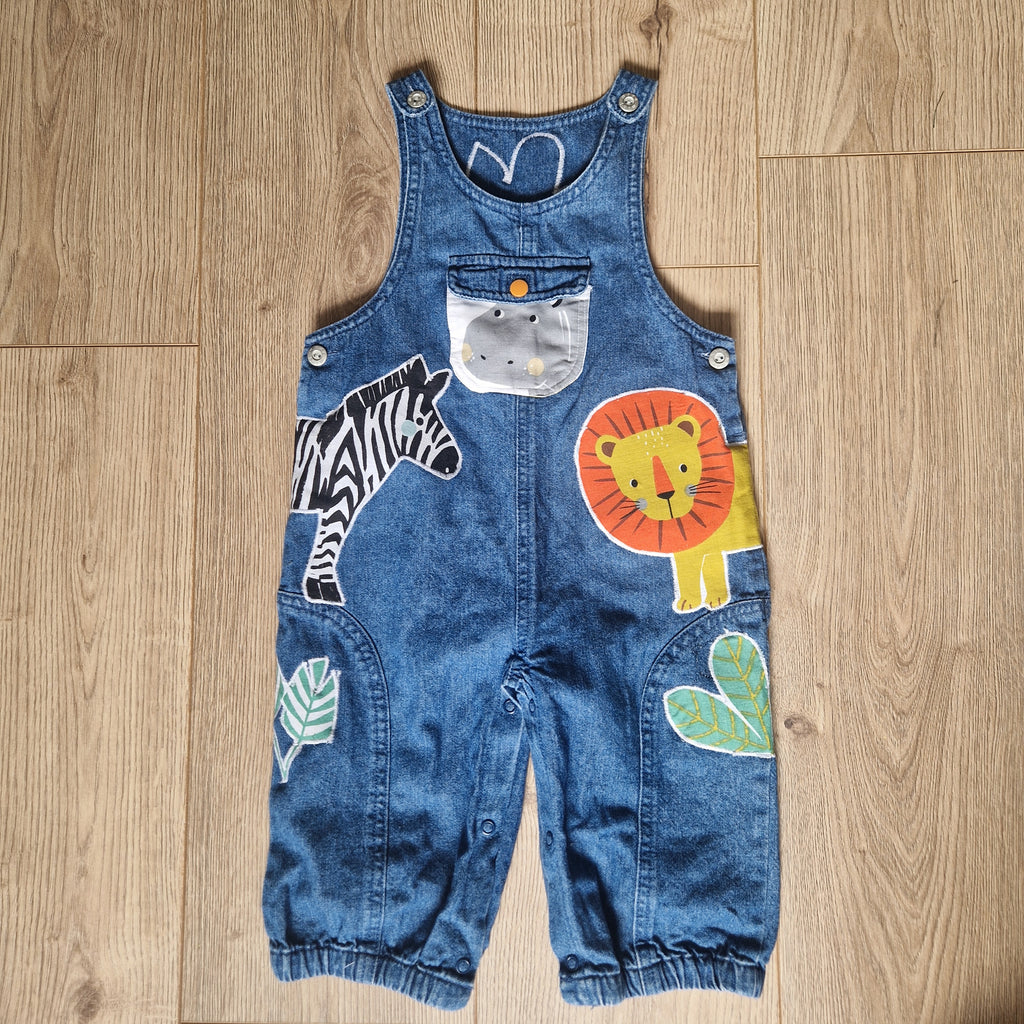 Applique Safari Dungarees - Aged 9-12m